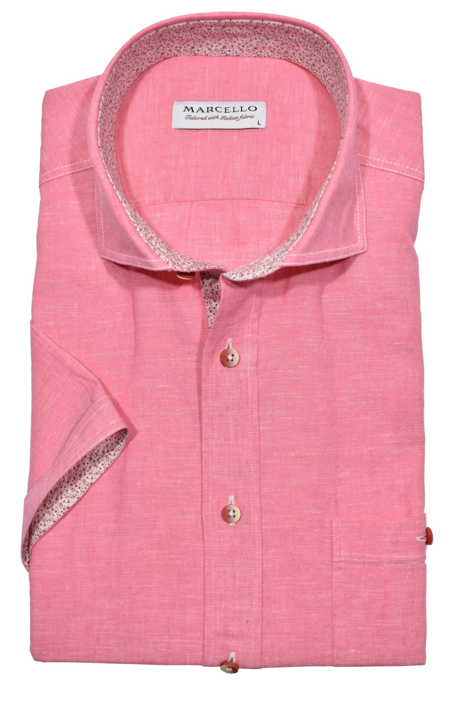 W017S Pink Boardwalk Cotton Linen Sport Shirt