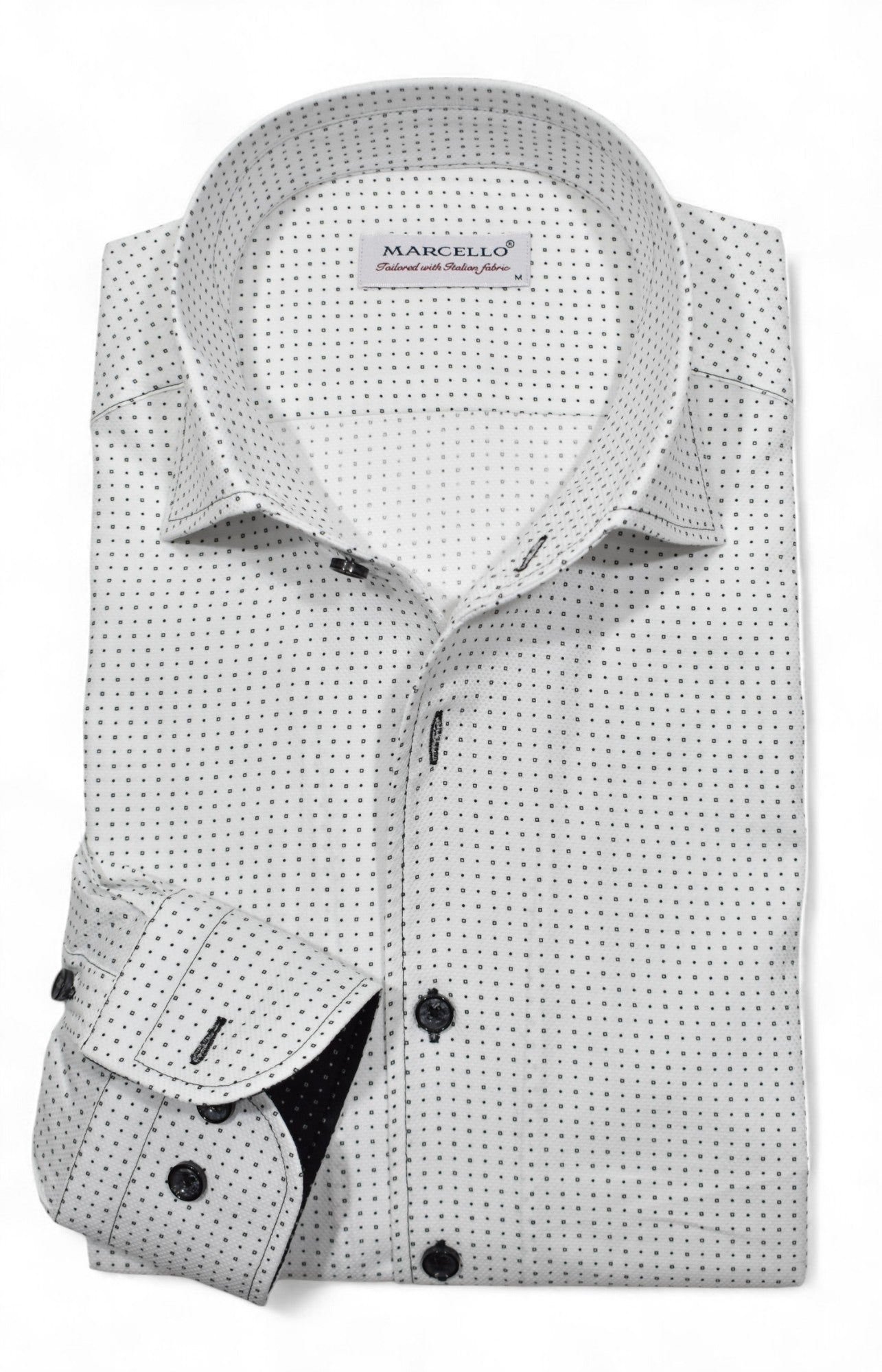 W132 White with Black Fine Square