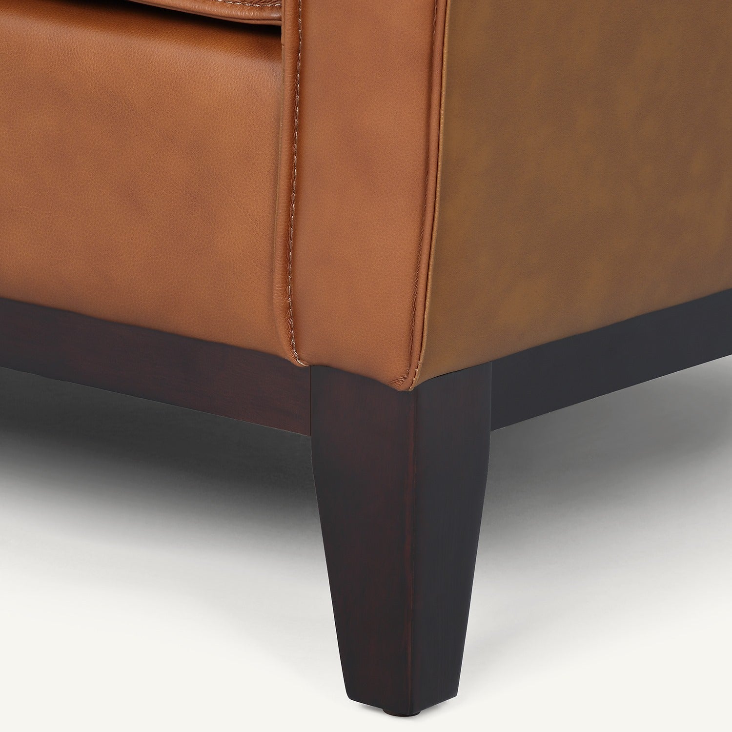 Samhara Top Grain Leather Love Seat - Chestnut