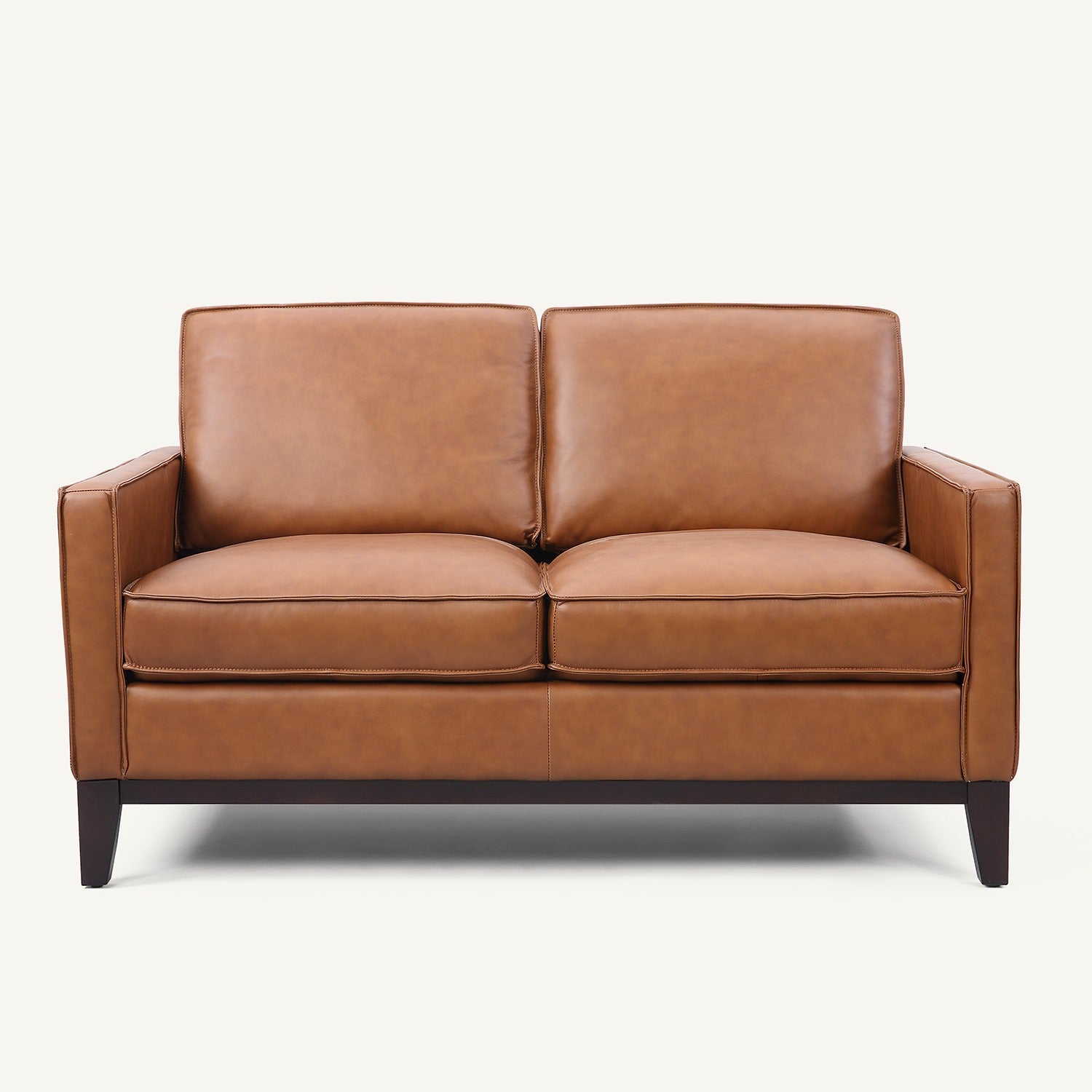 Samhara Top Grain Leather Love Seat - Chestnut