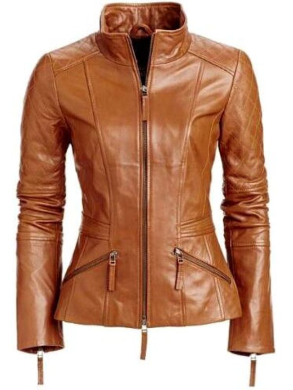 Women Light brown Leather Jacket