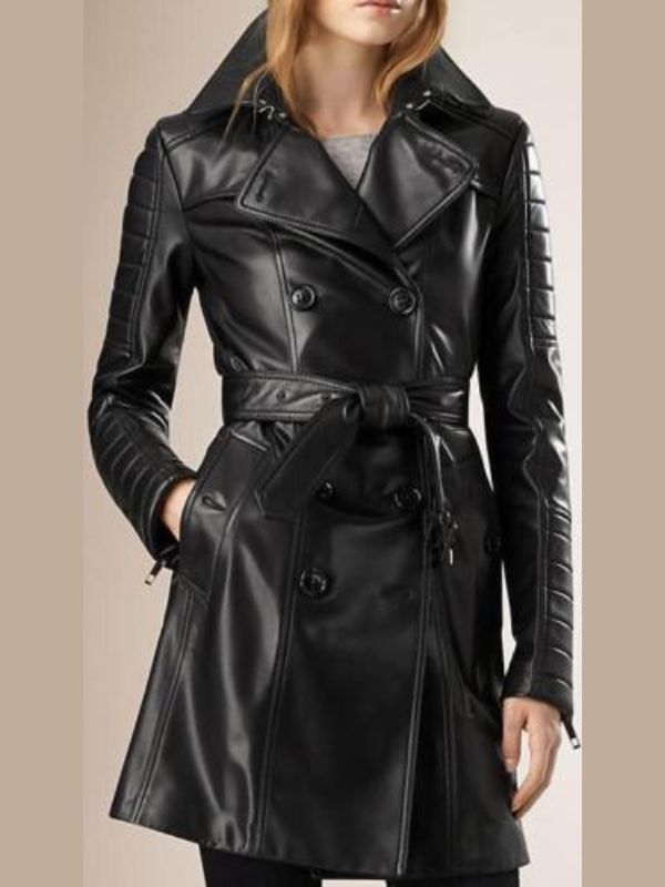 Women’s Sierra Black Leather Coat