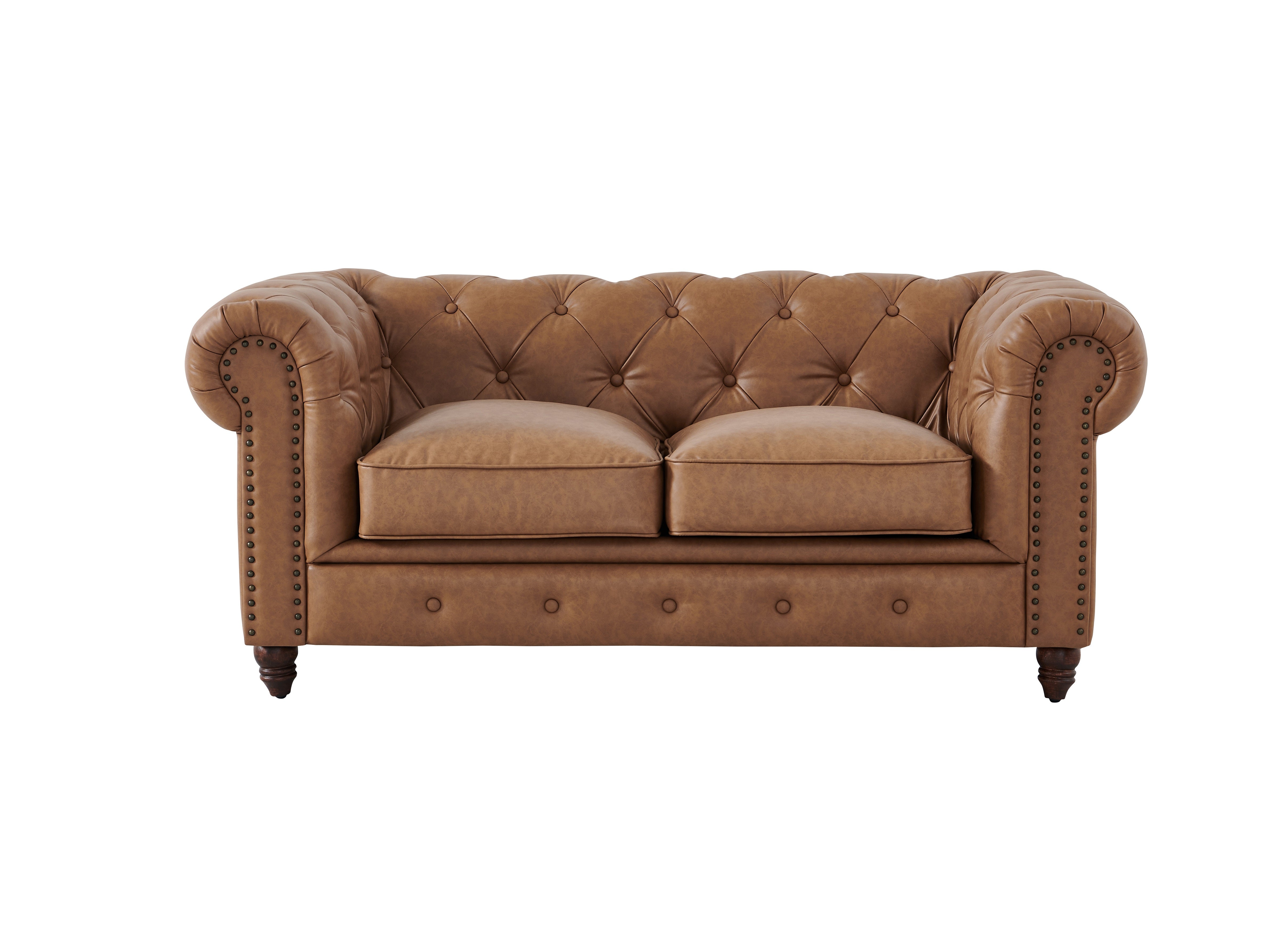 Cornelia Modern Contemporary Eco Leather Love Seat - Light Brown