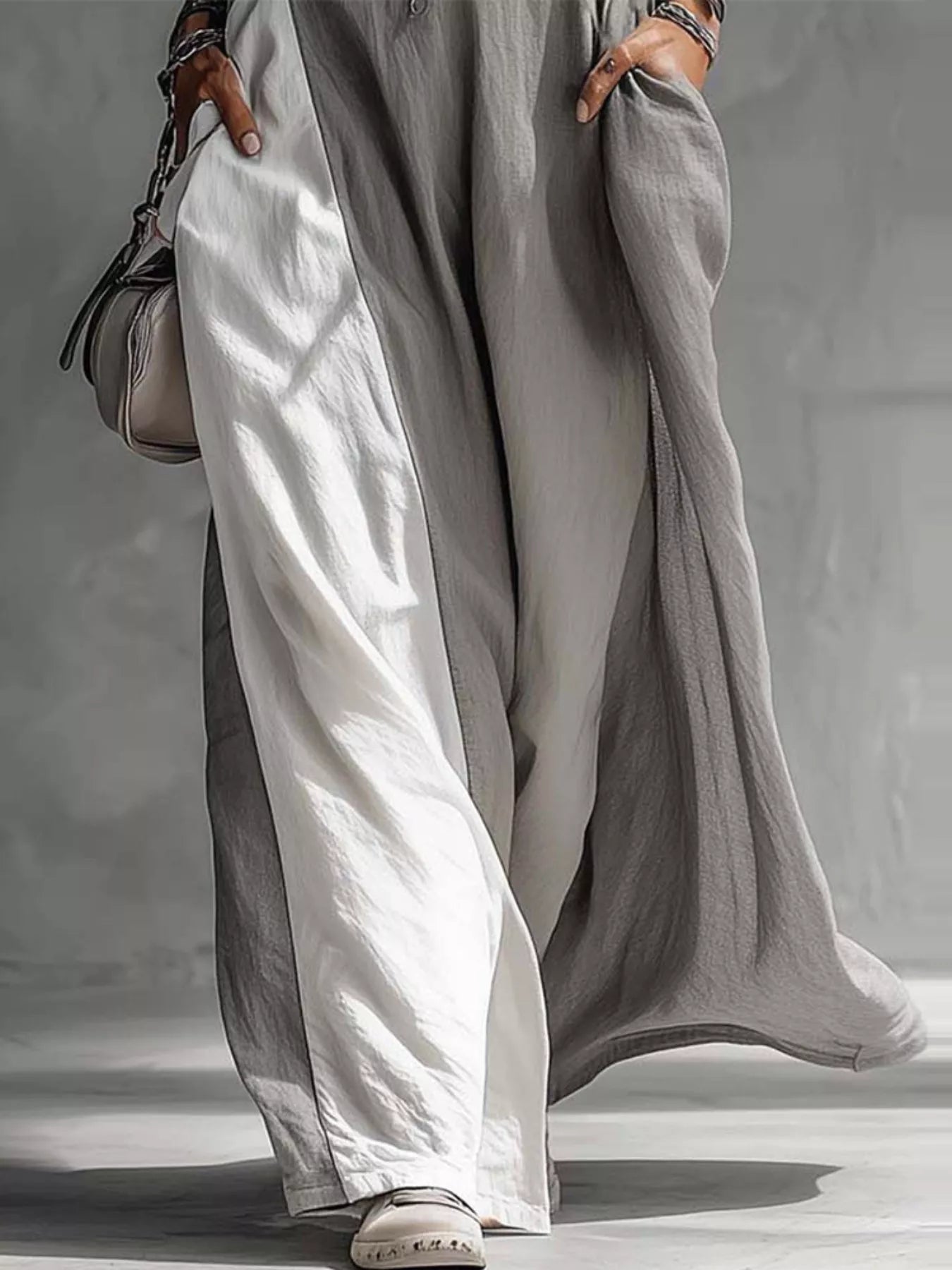 Two-Tone Sleeveless Maxi Dress