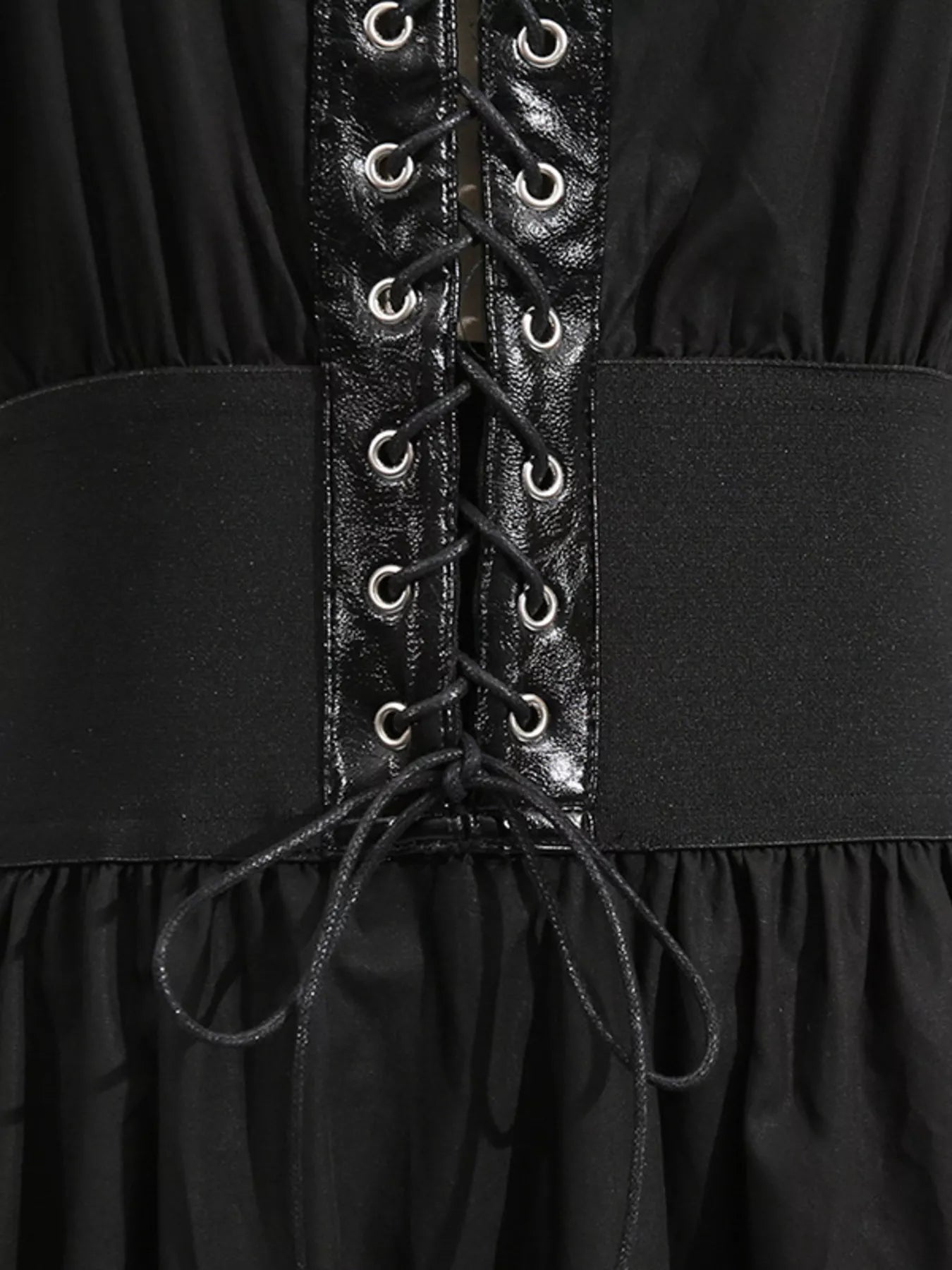 Lace-Up Corset Sleeveless Midi Dress