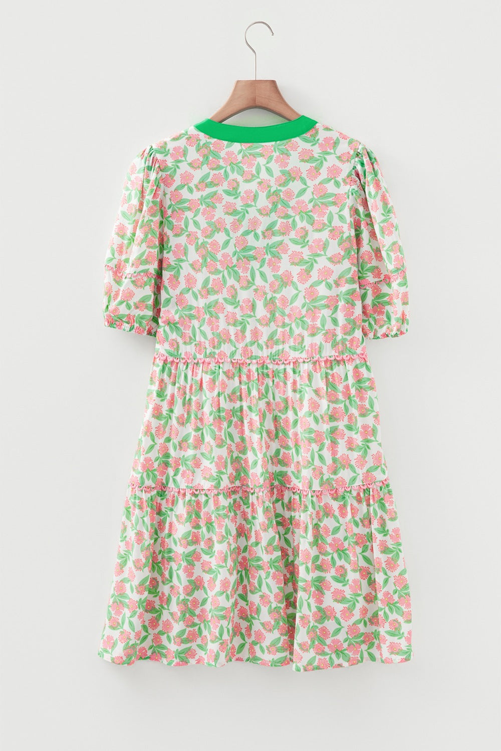Floral Print Tiered Mini Dress
