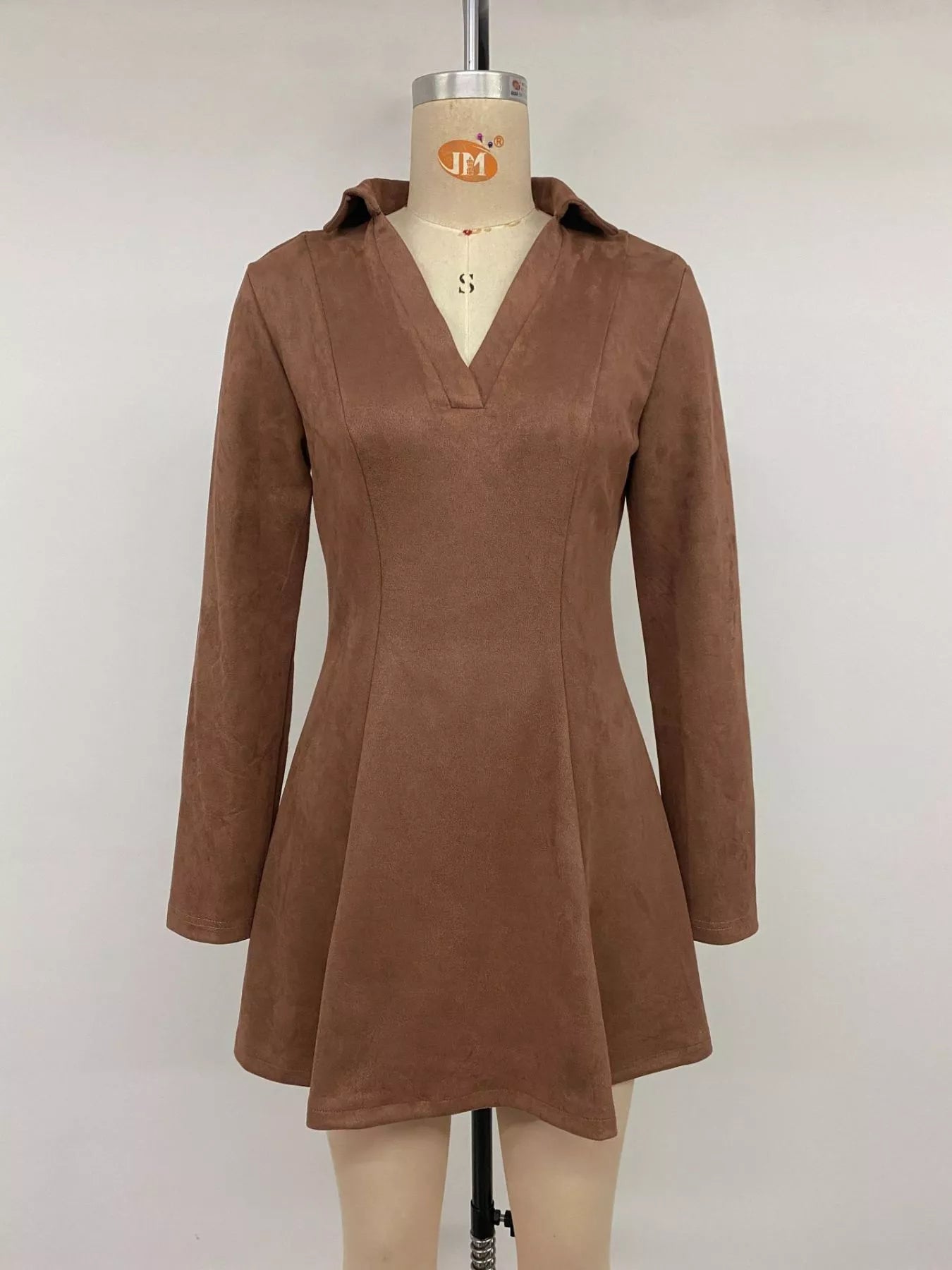 Johnny Collar Long Sleeve Dress