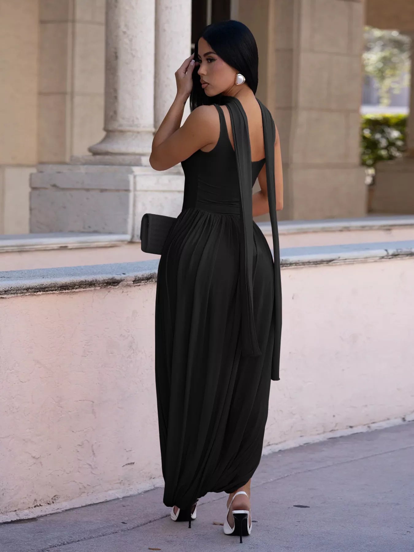 Scoop Neck Slit Maxi Dress