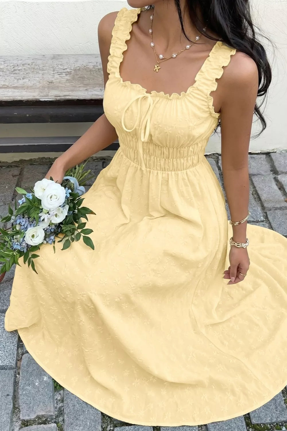 Square Neck Sleeveless Maxi Dress