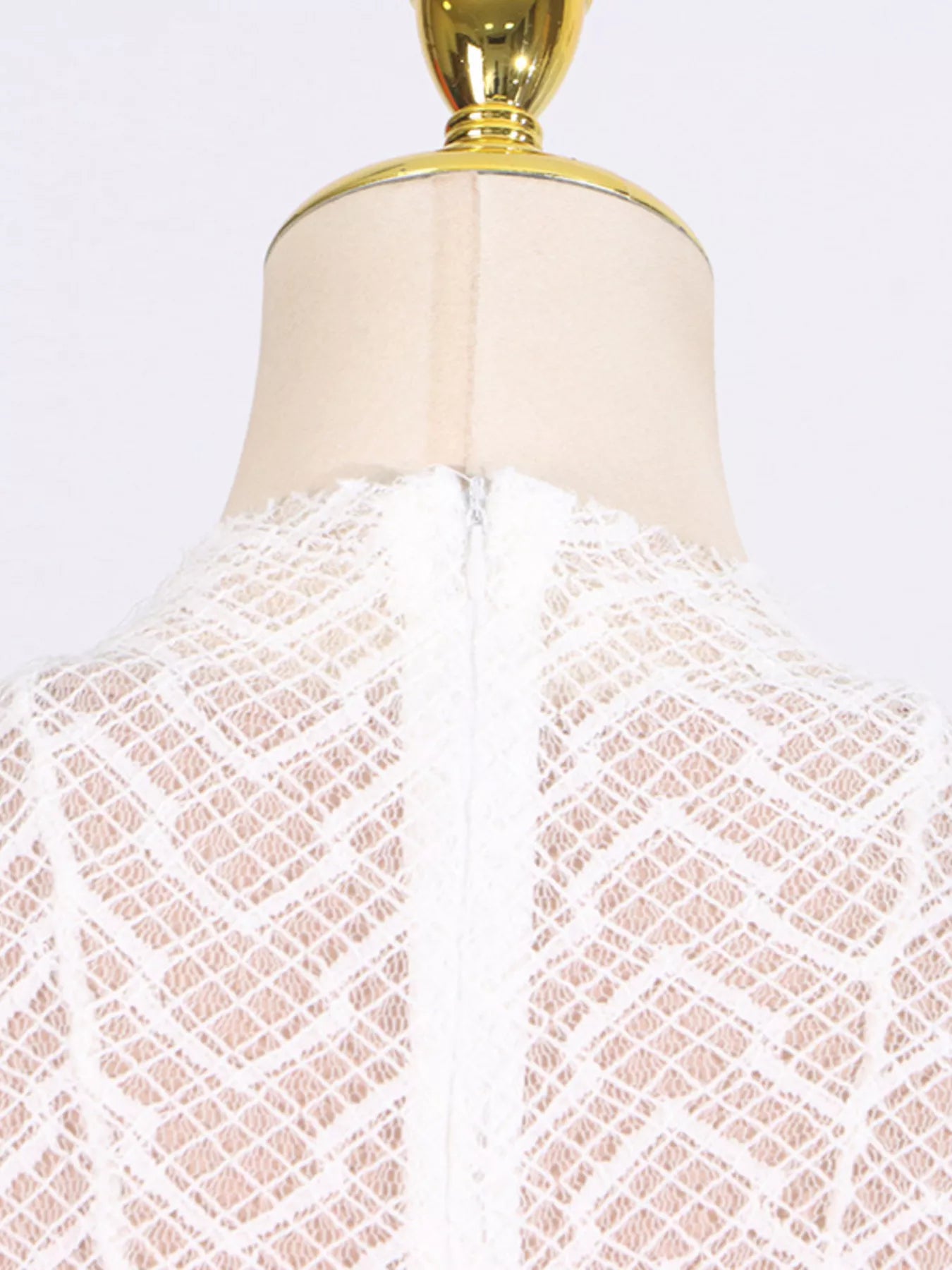 Lace Mock Neck Long Sleeve Maxi Dress