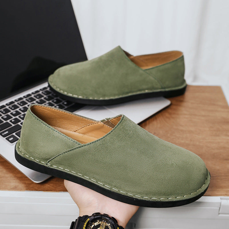 Plus-size Leather Slip-on Outdoor Casual Hollow-out Sandals