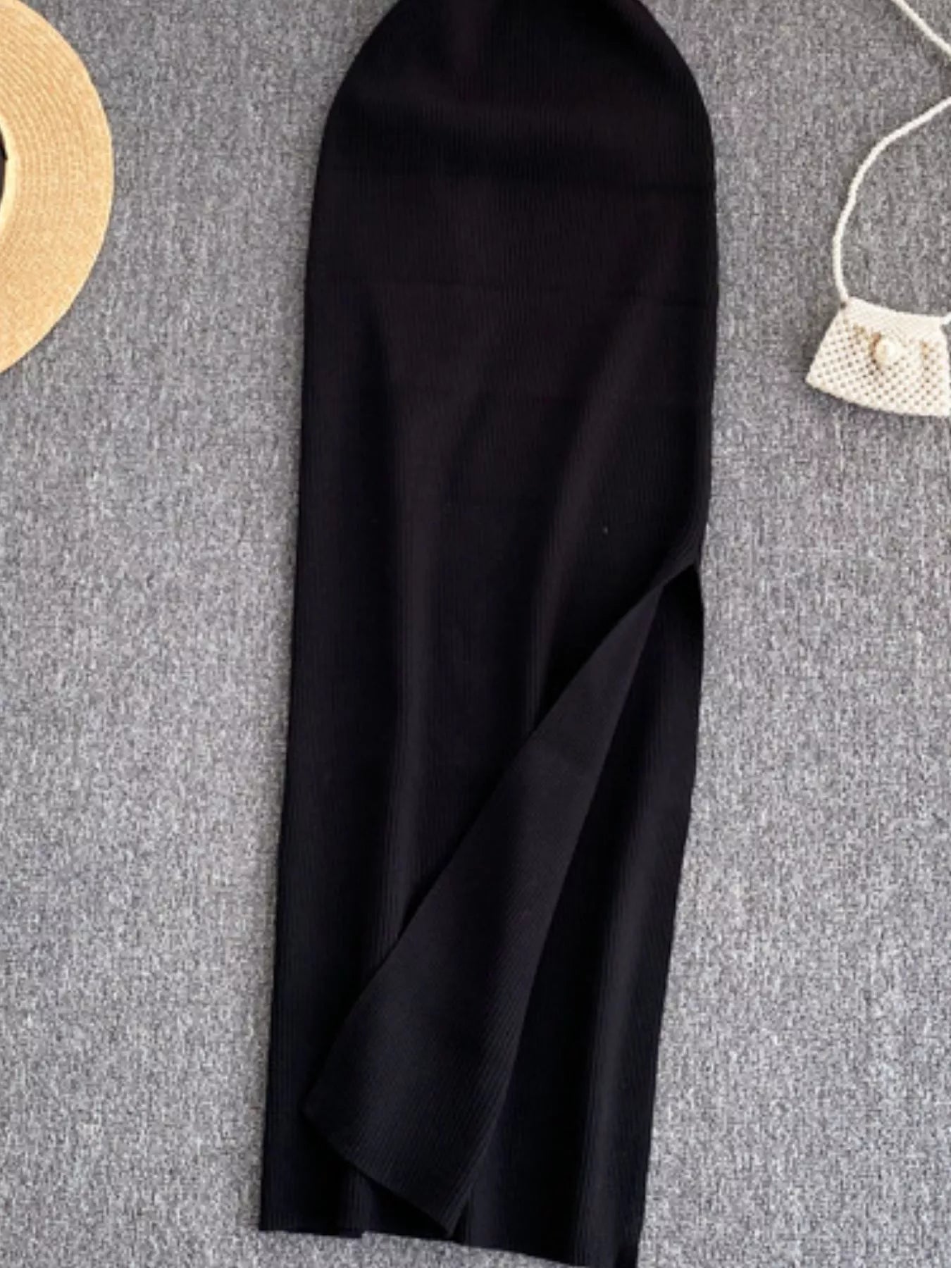 Knot Back Sleeveless Knit Bodycon Midi Dres