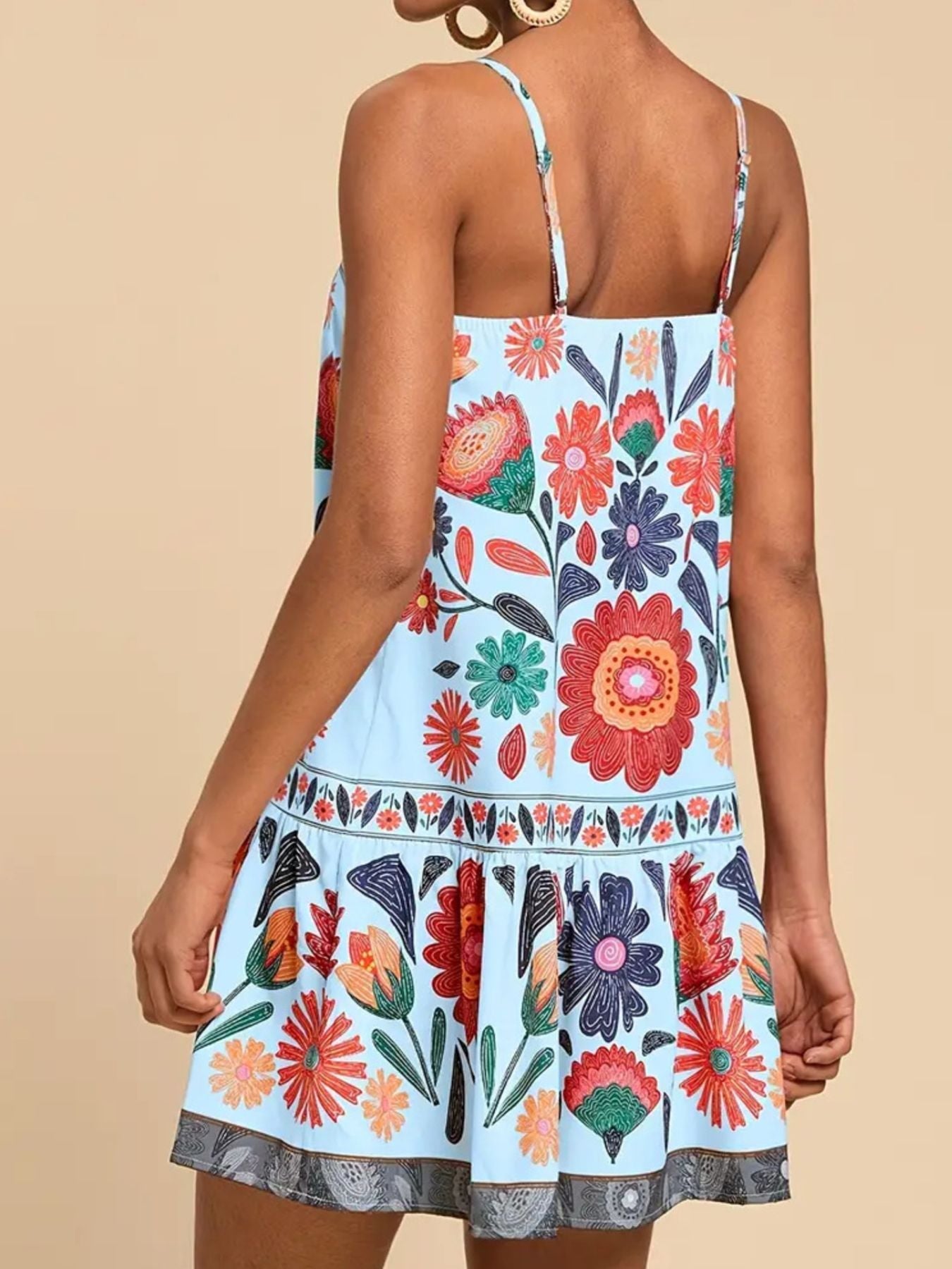 Floral Print Sleeveless Mini Dress