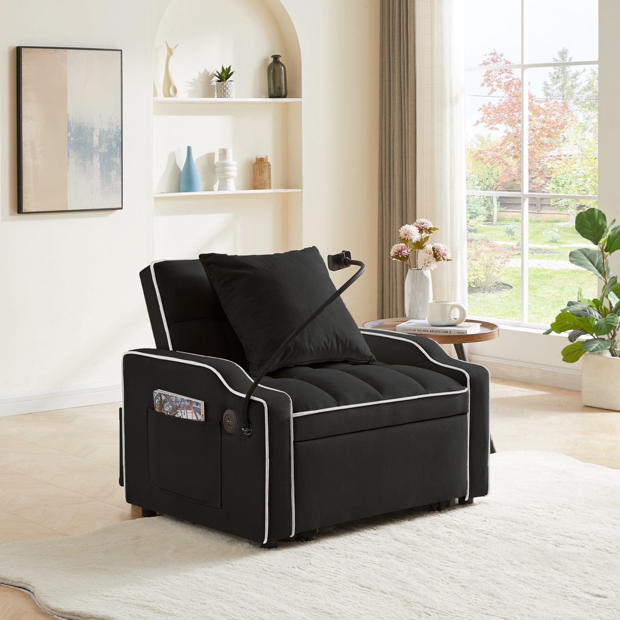 Sleeper Sofa Chair Bed - 3 In 1 Convertible Design