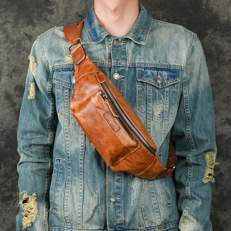 Retro Casual Genuine Leather Chest Bag