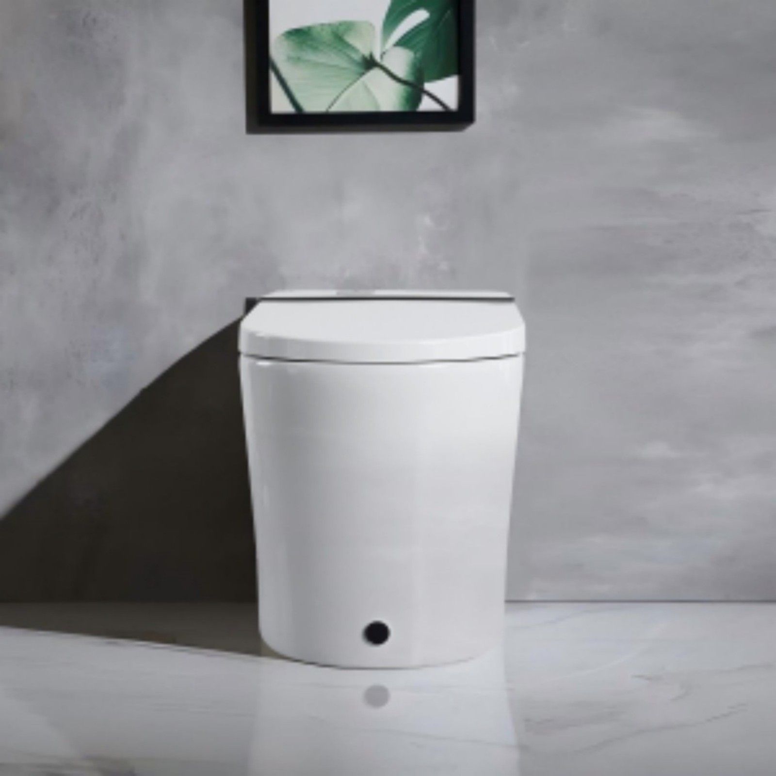 Smart Toilet With Bidet Seat Built In, Auto Open / Close Seat, Foot Sensor, LED Display - White