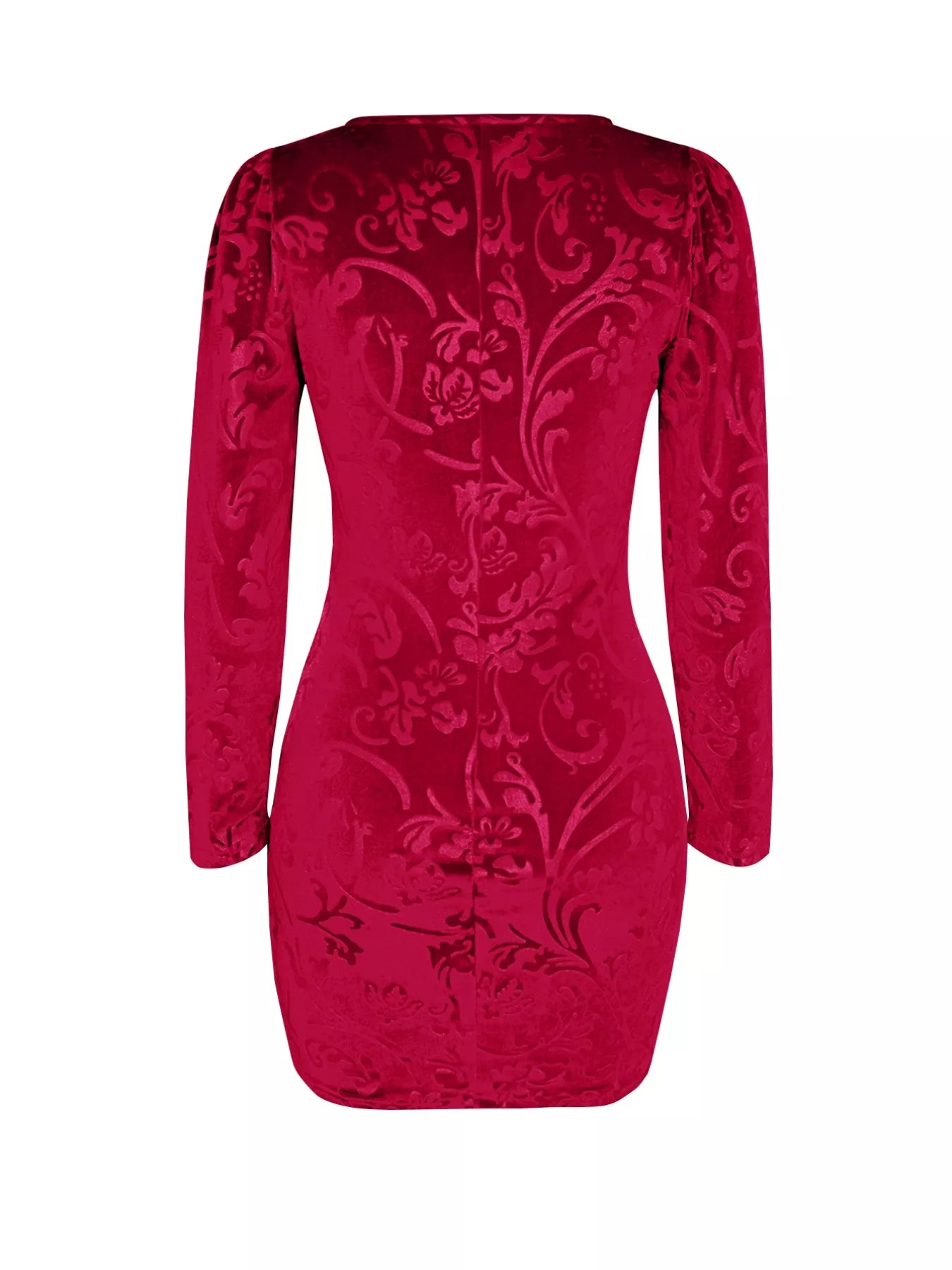 Velvet Floral Bodycon Mini Dress