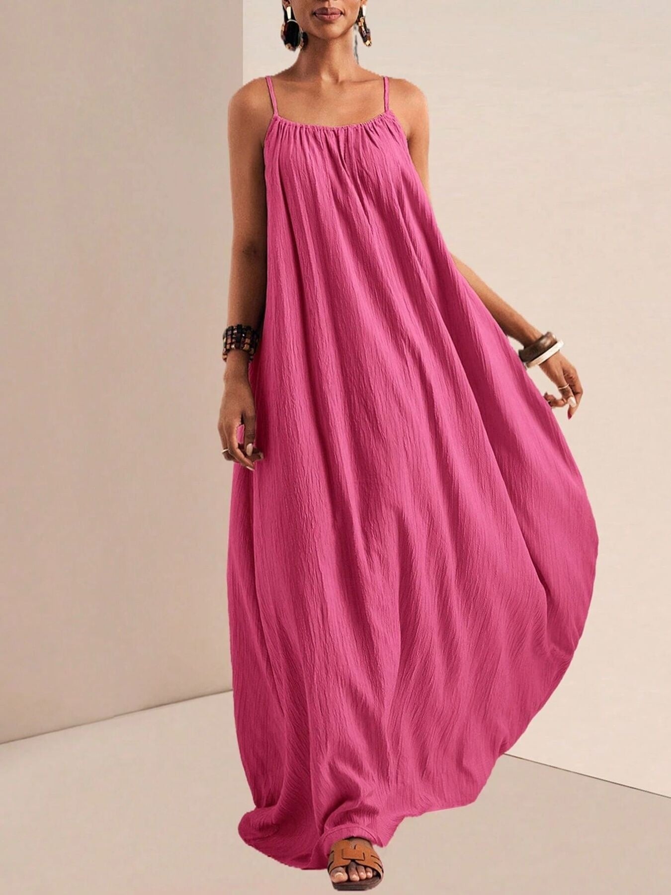 Spaghetti Strap Flowy Maxi Dress
