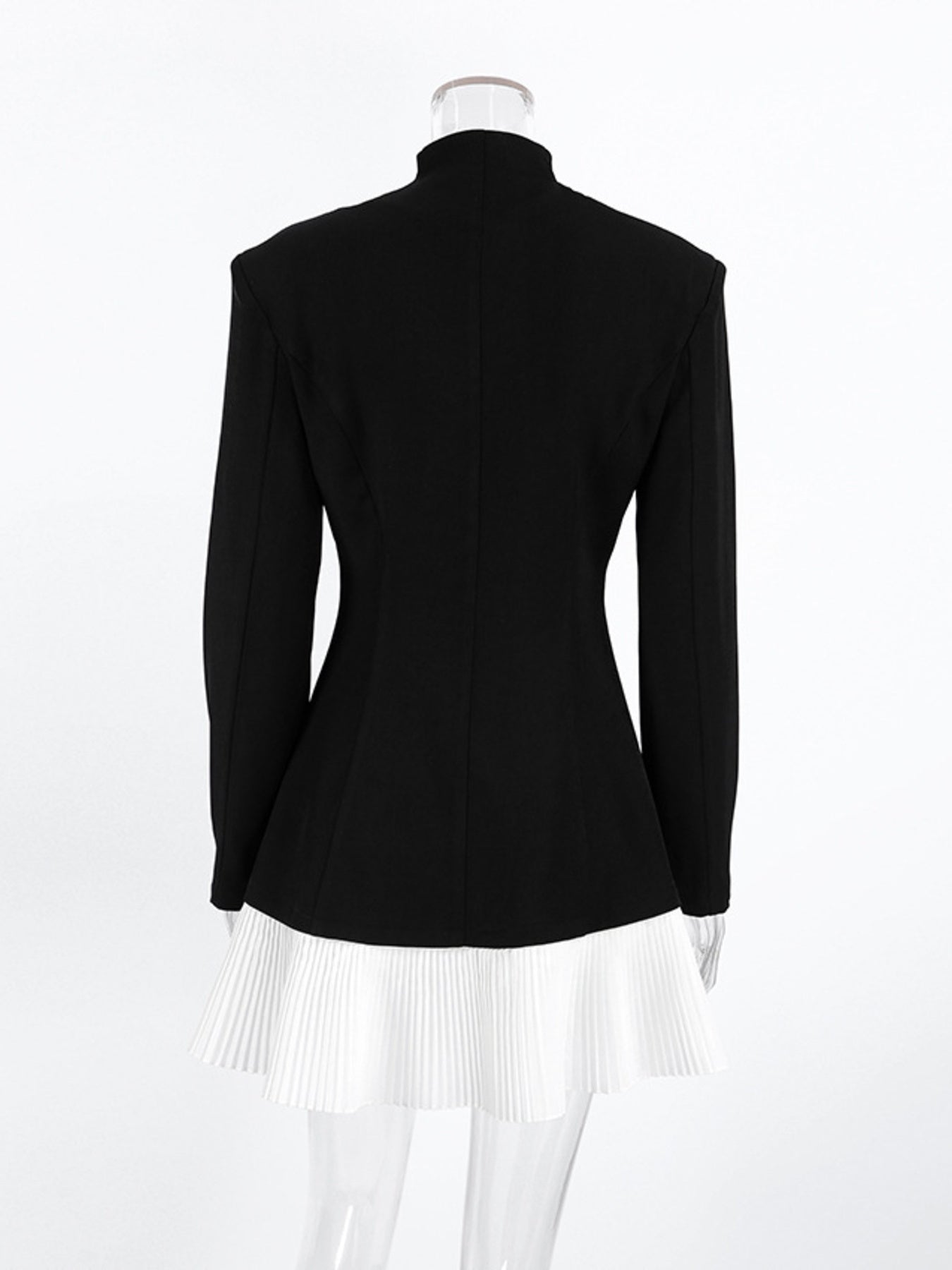 Pleated One Button Blazer Dress