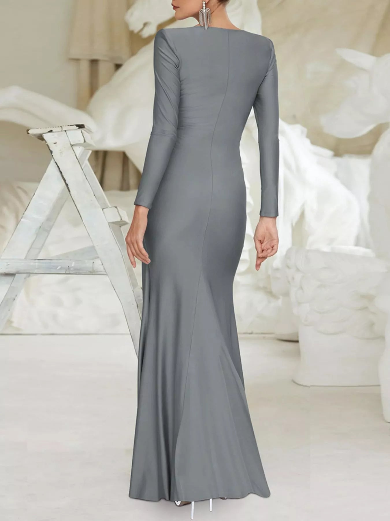 Twisted Long Sleeve Maxi Dress