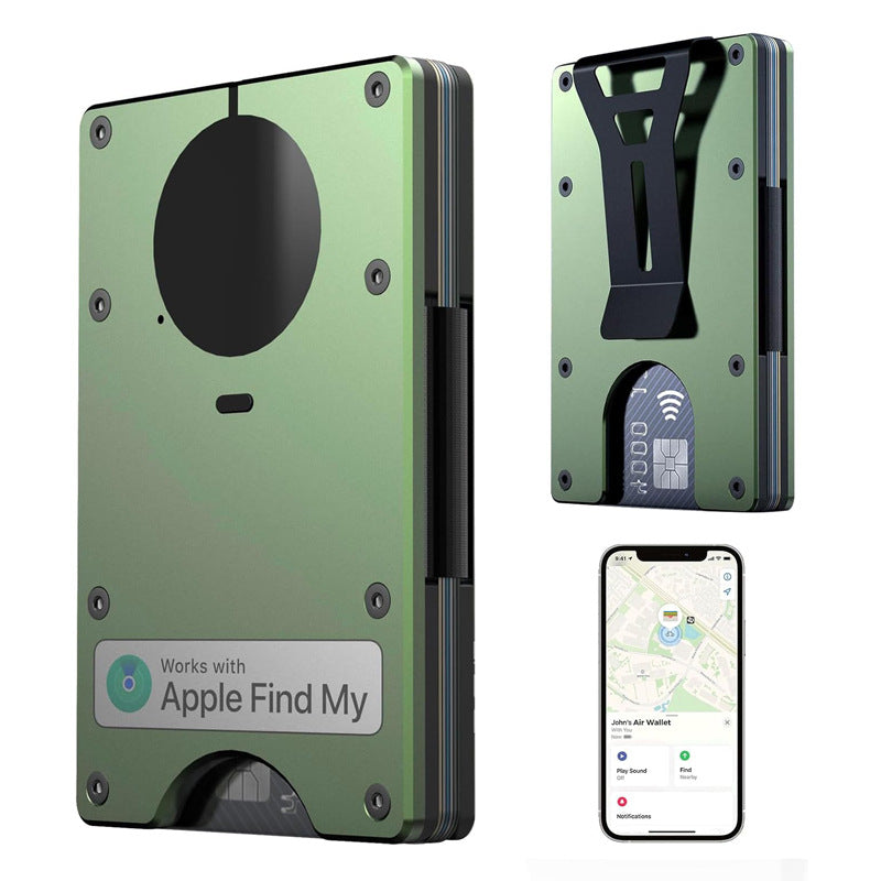 Minimalist AirTag Wallet – Slim Aluminum RFID Blocking Card Holder