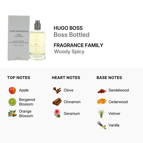 Hugo Boss Men's Boss Bottled EDT Spray 3.3 oz New Tester