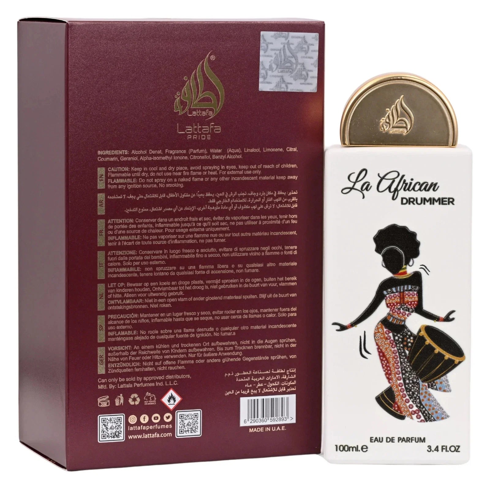 Lattafa Pride La African Drummer Unisex Eau De Parfum Spray 3.4 oz