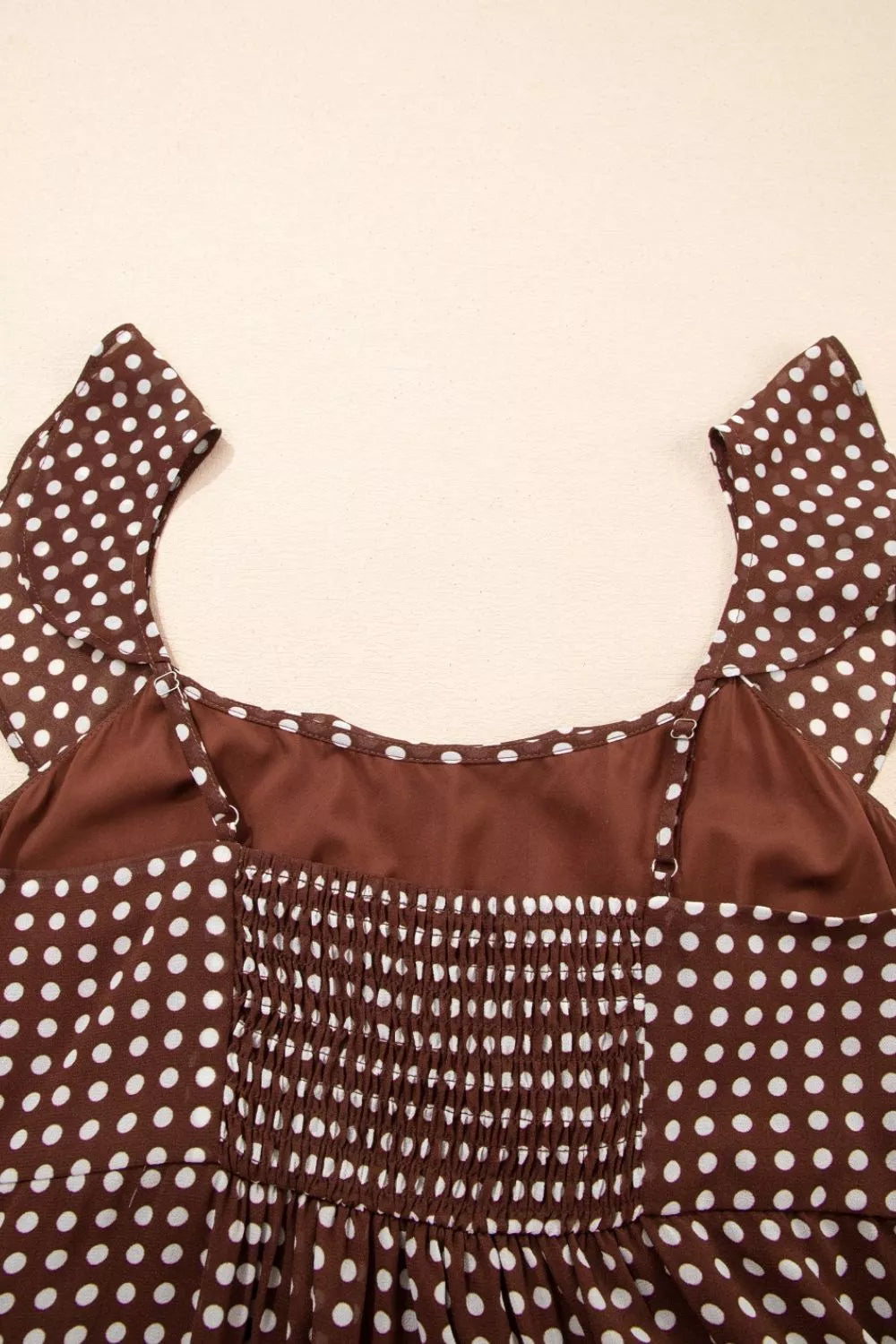 Polka Dot Print Backless Ruffled Tiered Maxi Dress