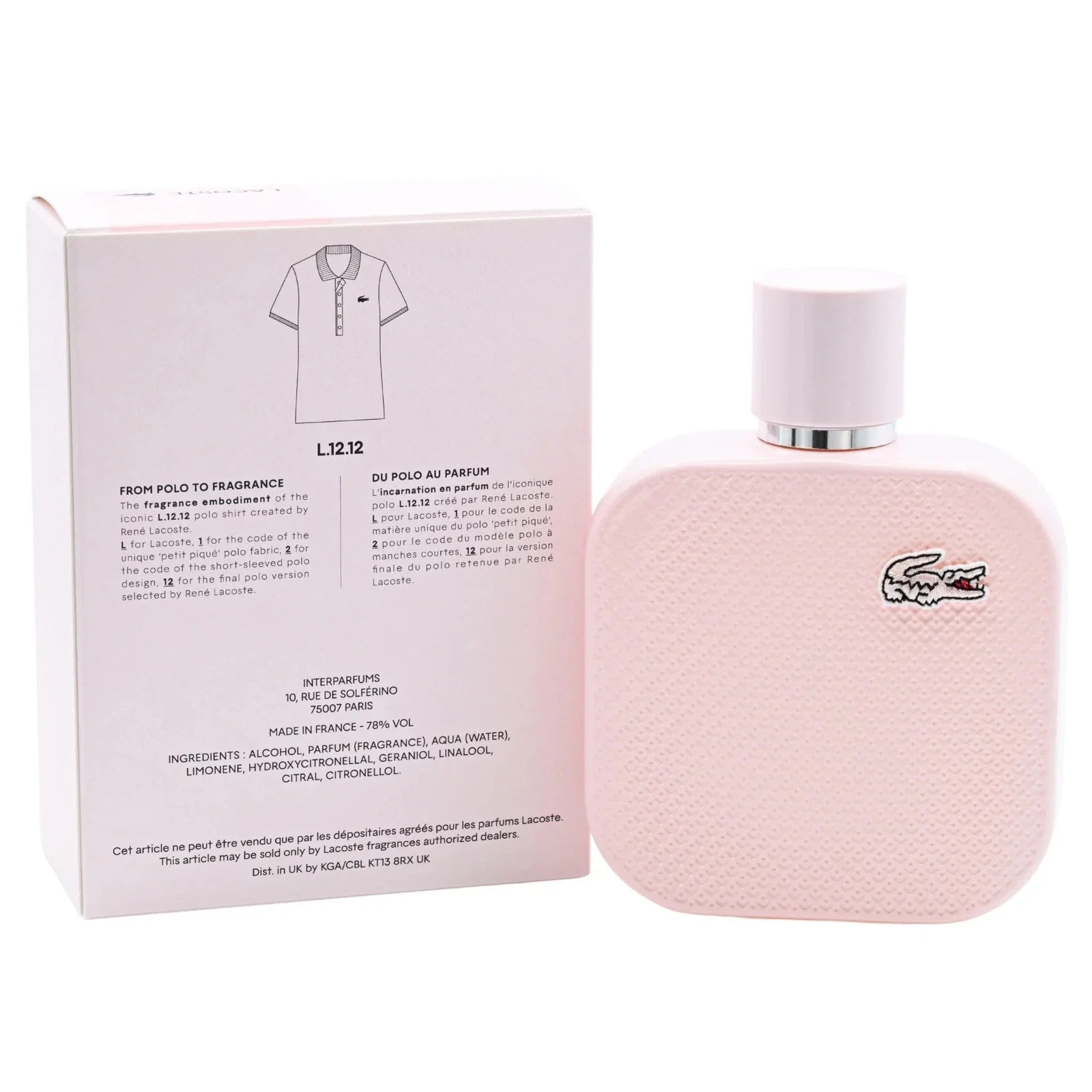 Lacoste L.12.12 Rose Eau De Parfum Spray for Women 3.3 oz