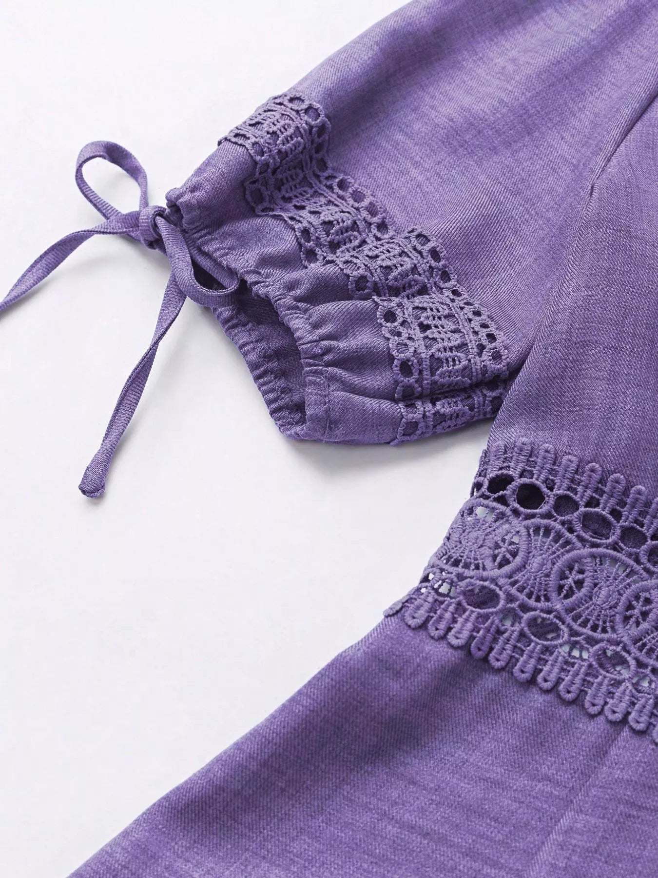 Lace Detail V-Neck Mini Dress