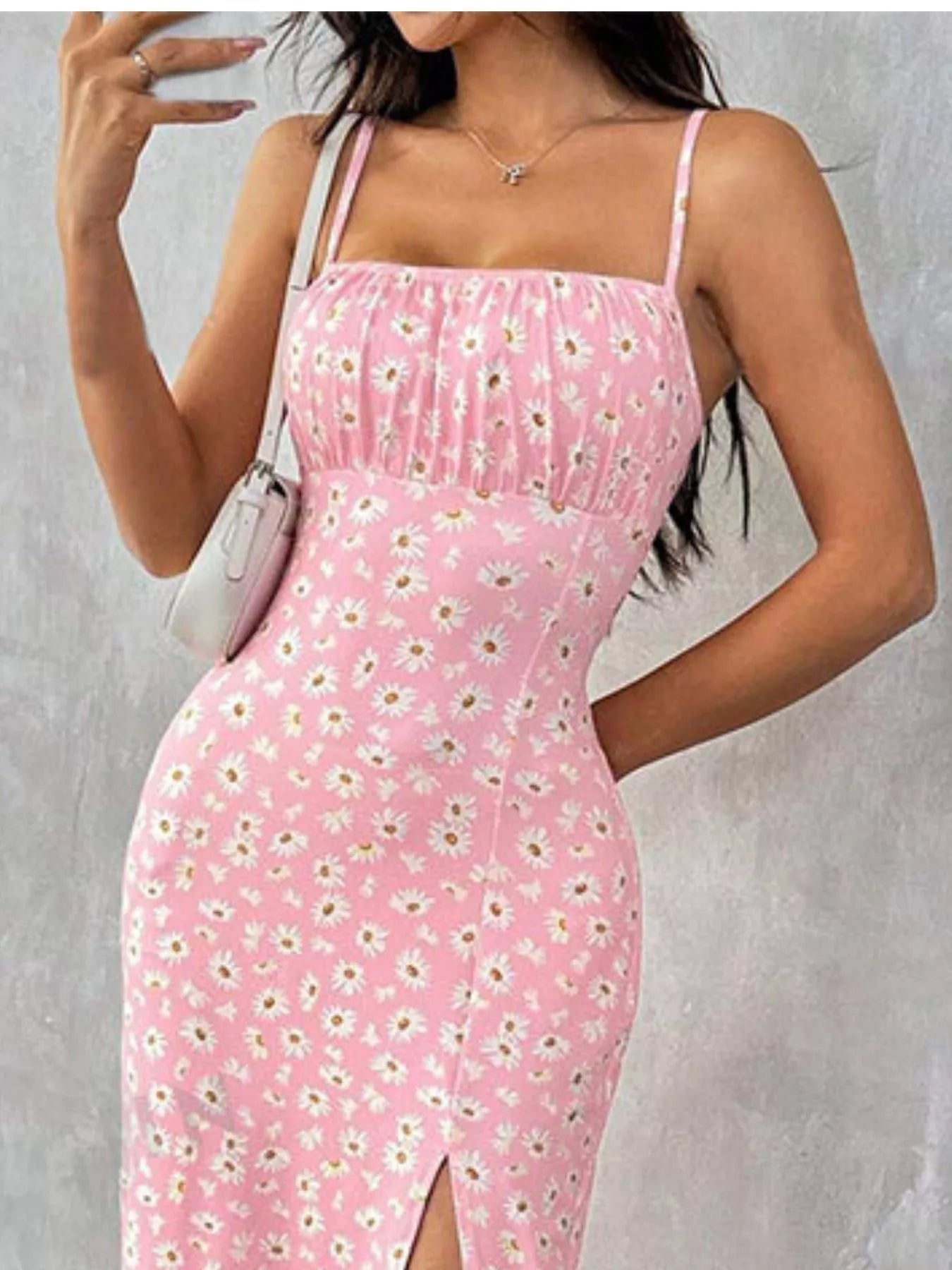 Slit Spaghetti Strap Midi Dress