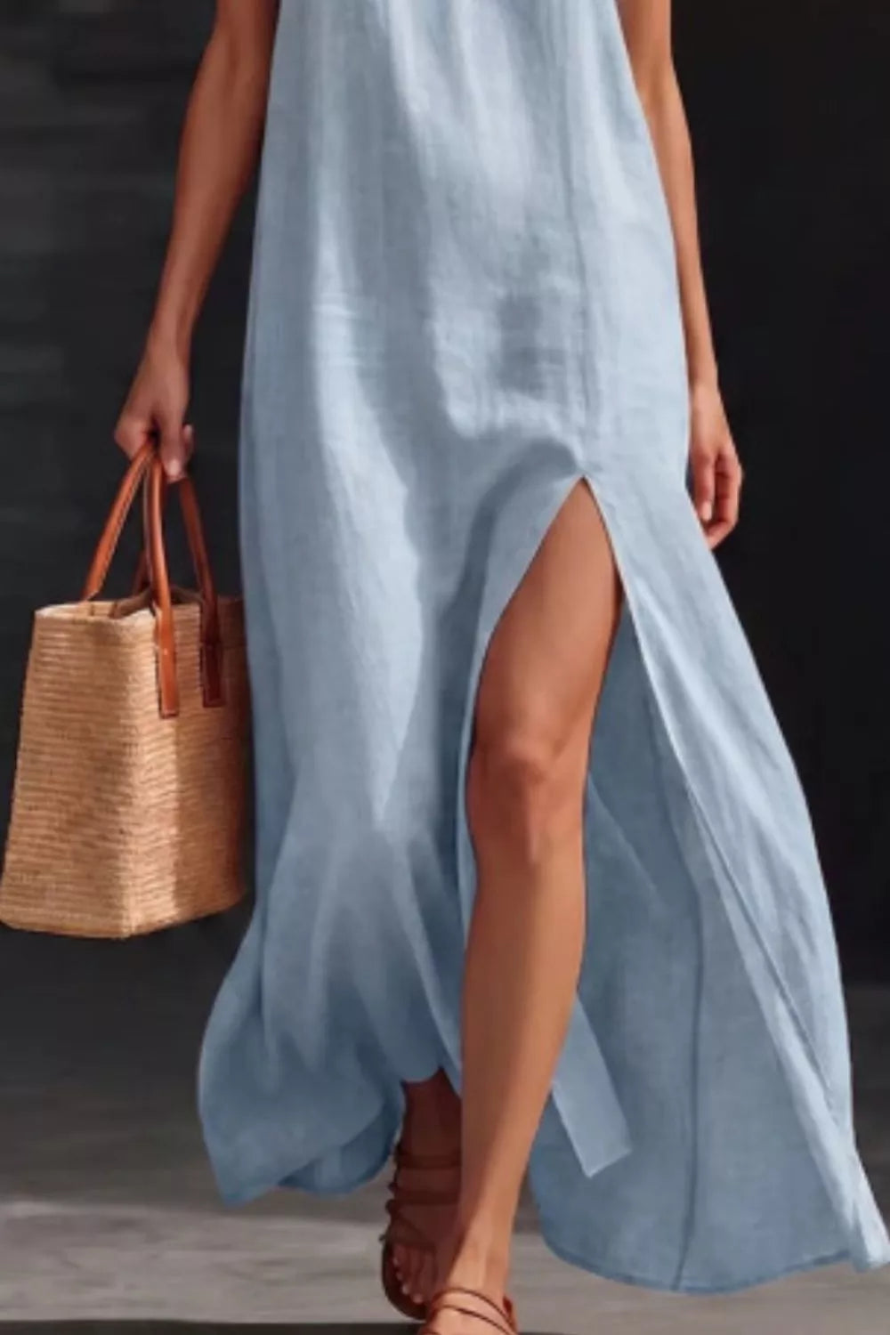 Slit V-Neck Maxi Dress