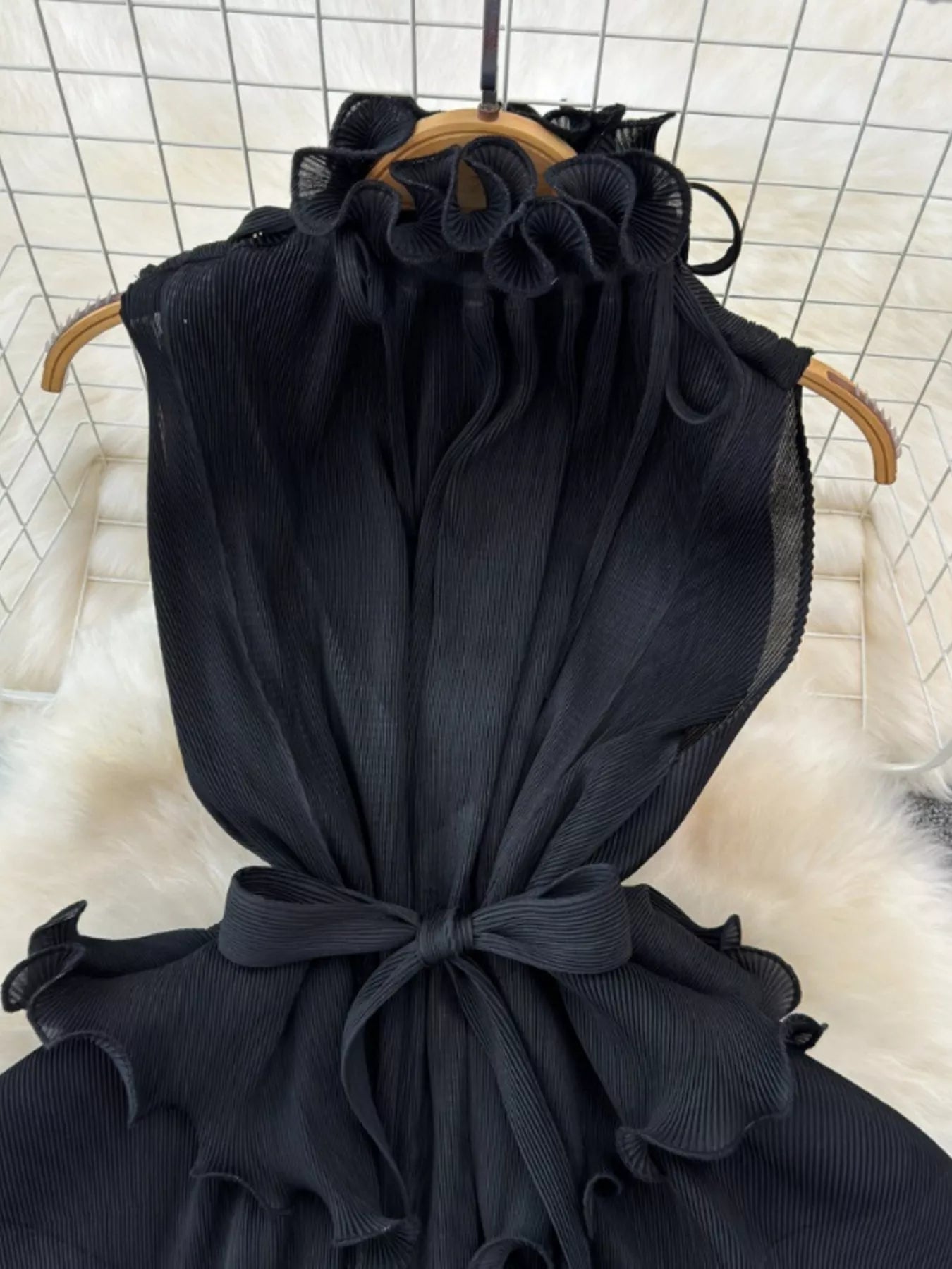 Ruffled Tiered Sleeveless Midi Dress