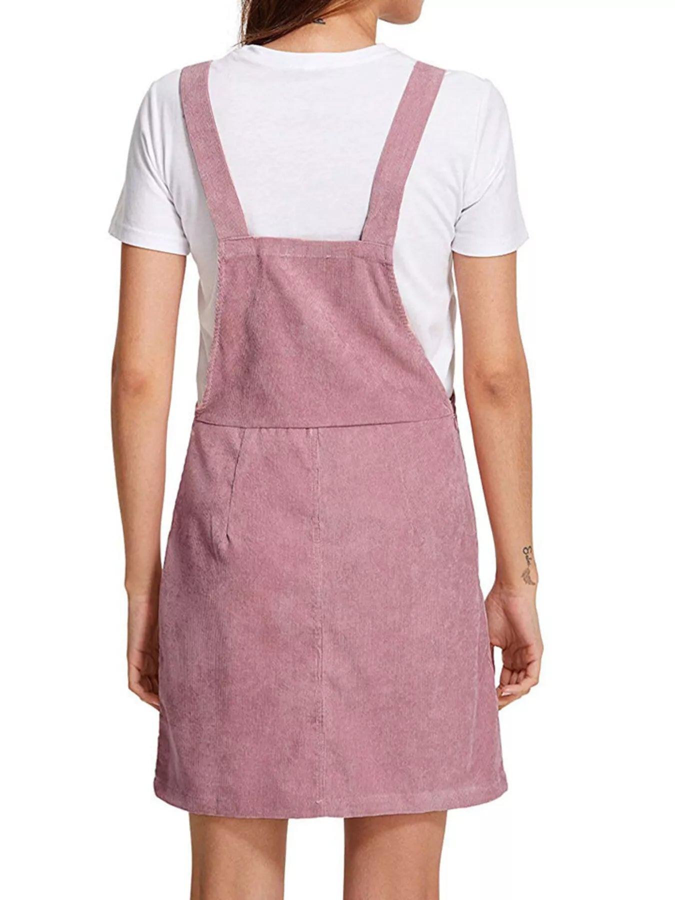 Corduroy Wide Strap Overall Dress