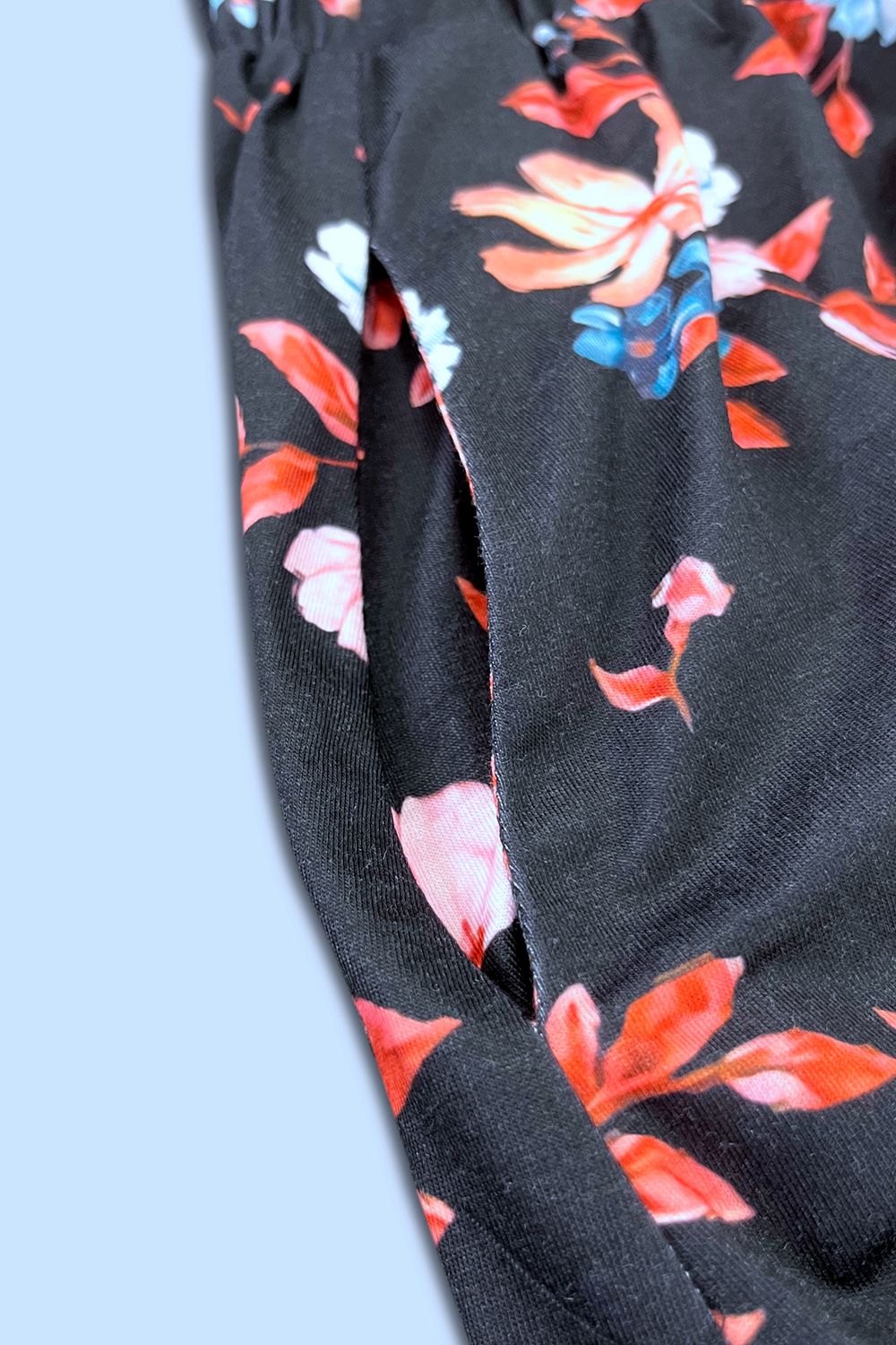 Double Take Printed Sleeveless Front Button Ruched Waist Side Slit Casual Magic Dress with Pockets