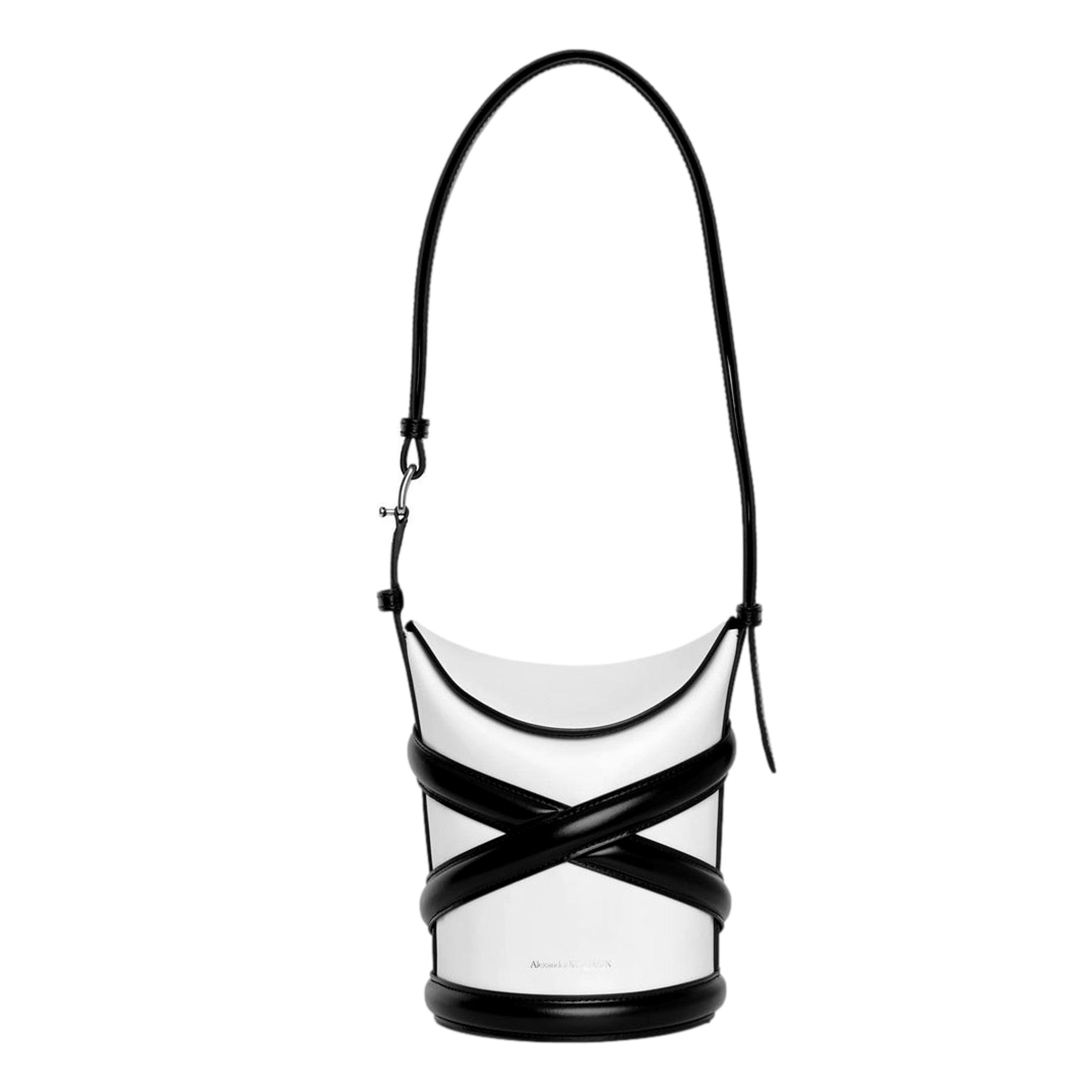 Alexander McQueen Curve Soft Ivory Leather Bucket Bag