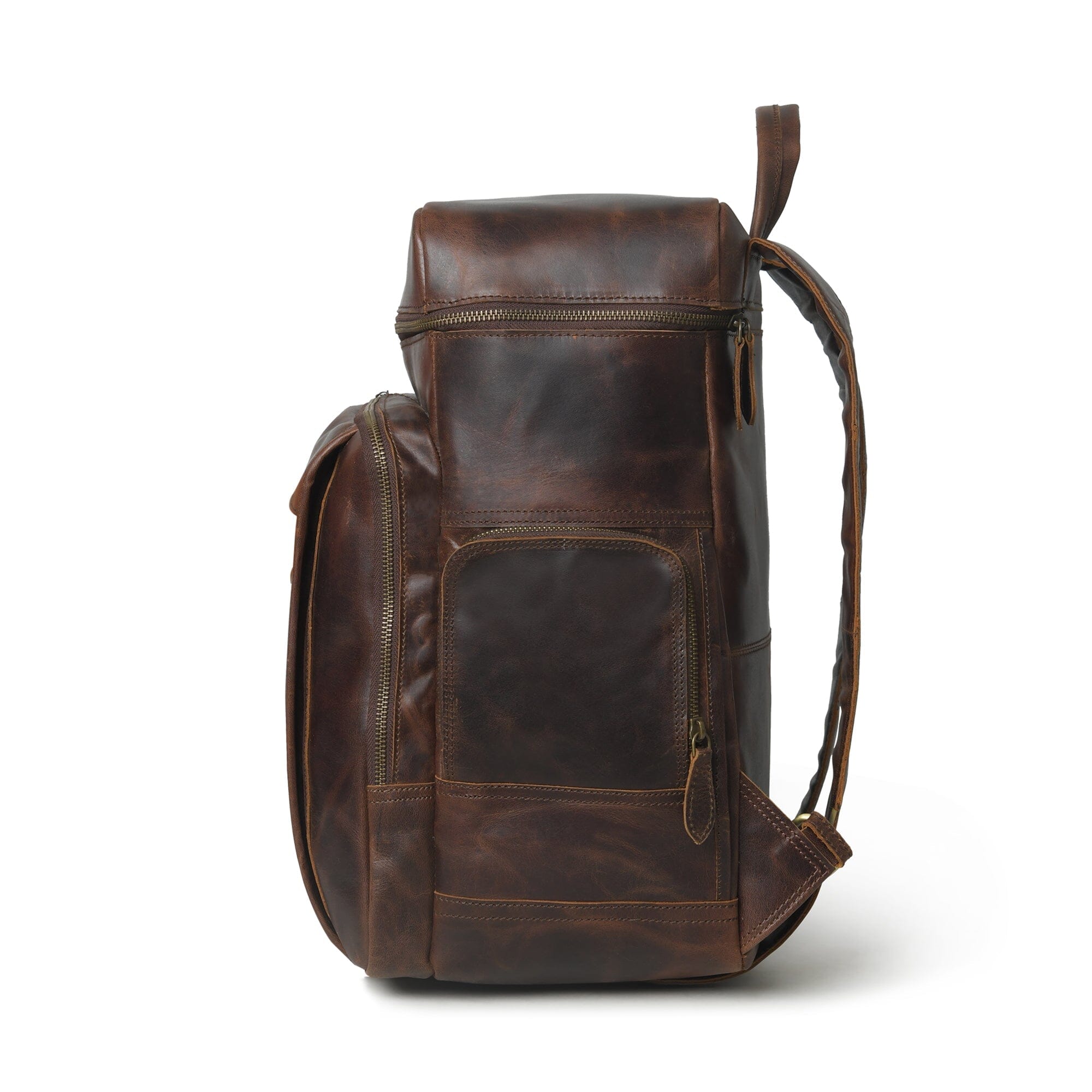 Alpha Brown Buffalo Leather Travel Backpack - Overture Gifts