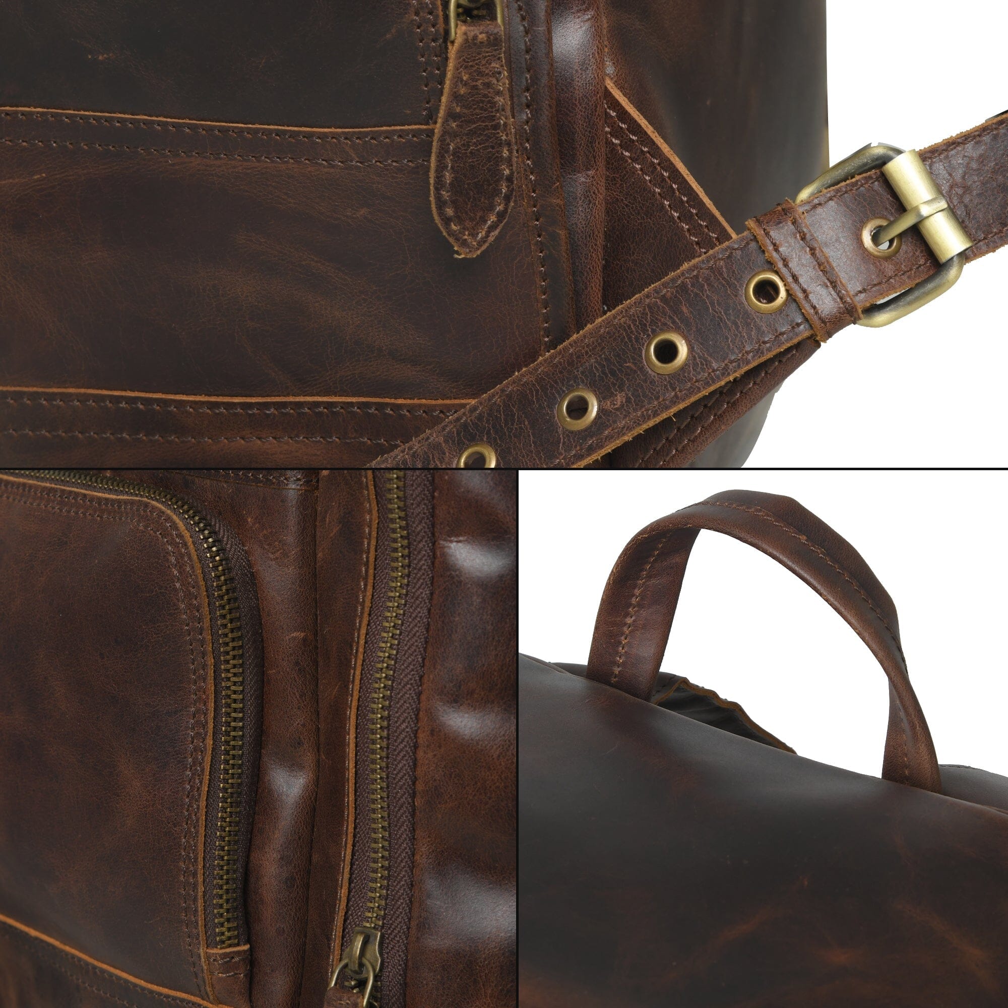 Alpha Brown Buffalo Leather Travel Backpack - Overture Gifts