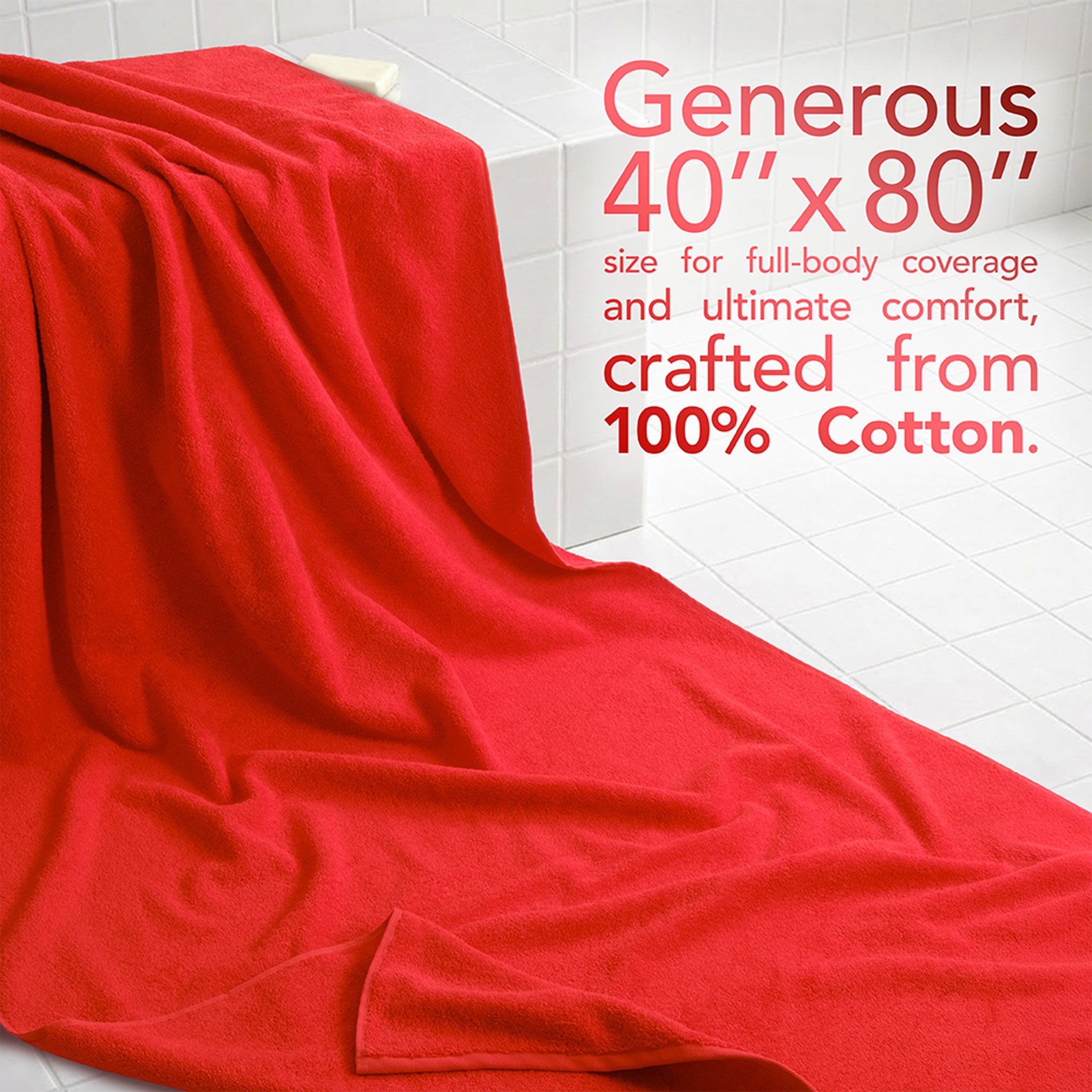 40x80 Inch Premium Bath Sheet OVERSIZED 100% Ring Spun Cotton, Luxury, Maximum Softness, Extra Large Bath Towel