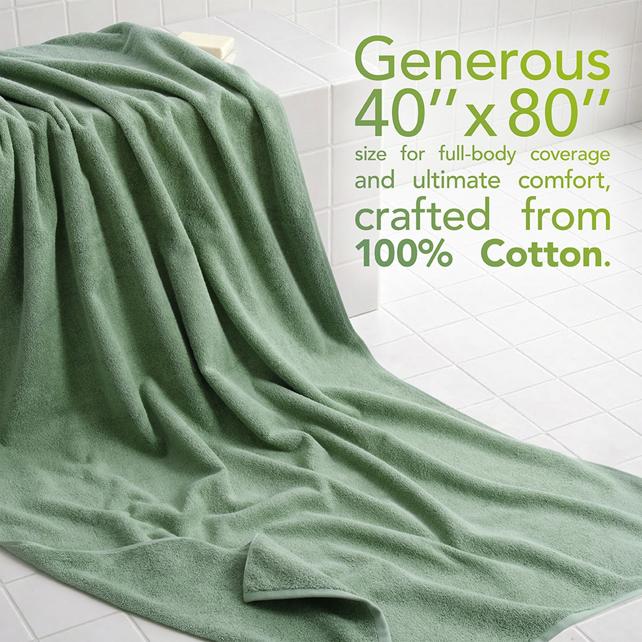40x80 Inch Premium Bath Sheet OVERSIZED 100% Ring Spun Cotton, Luxury, Maximum Softness, Extra Large Bath Towel