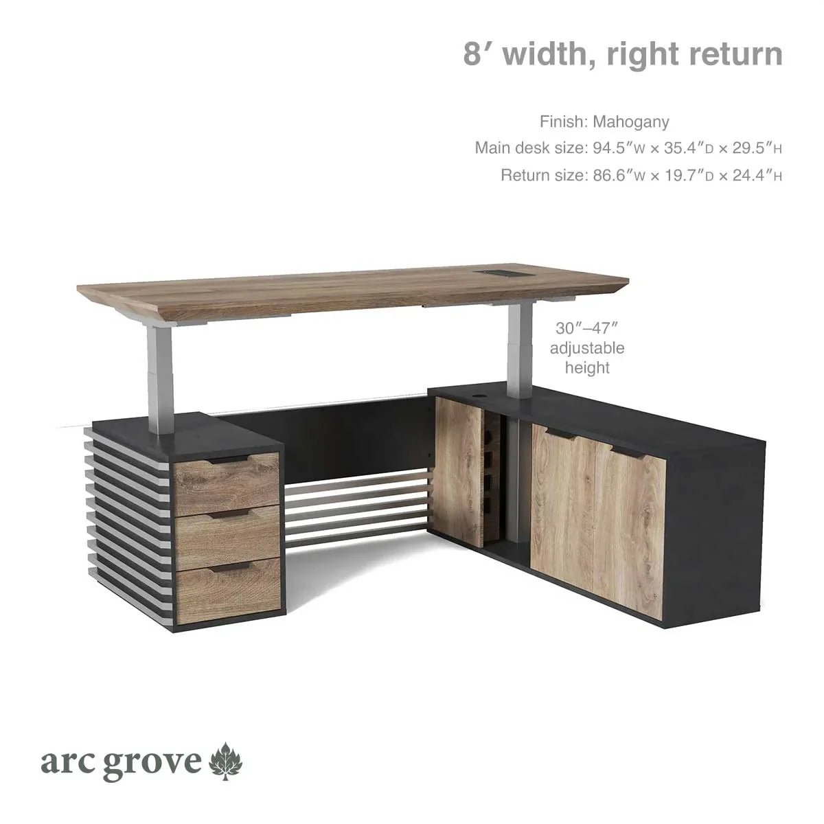 Anderson · L-Shaped Executive Standing Desk, Adjustable Height - Overture Gifts