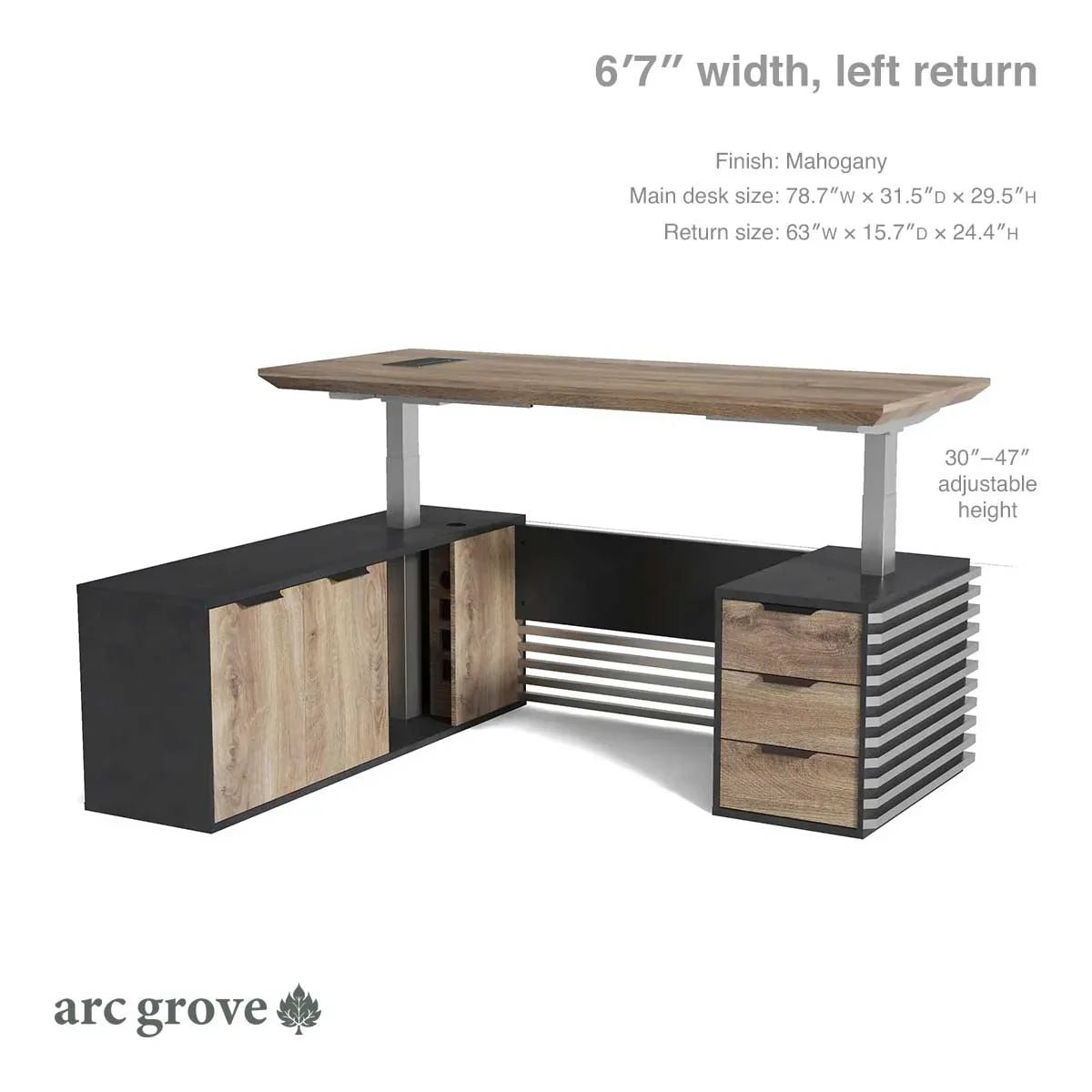 Anderson · L-Shaped Executive Standing Desk, Adjustable Height - Overture Gifts