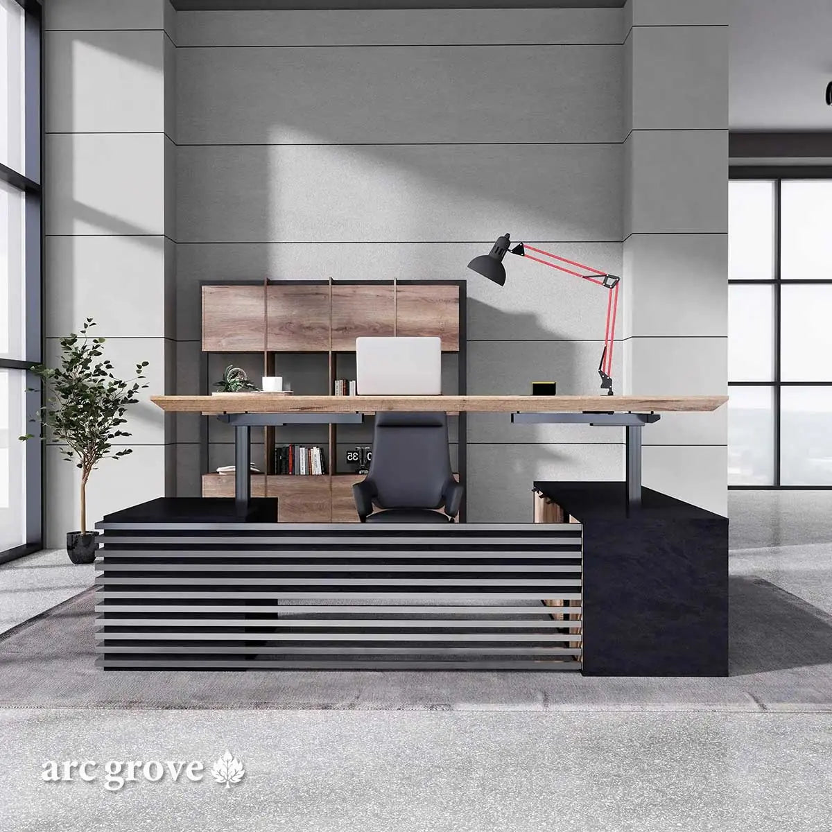 Anderson · L-Shaped Executive Standing Desk, Adjustable Height - Overture Gifts