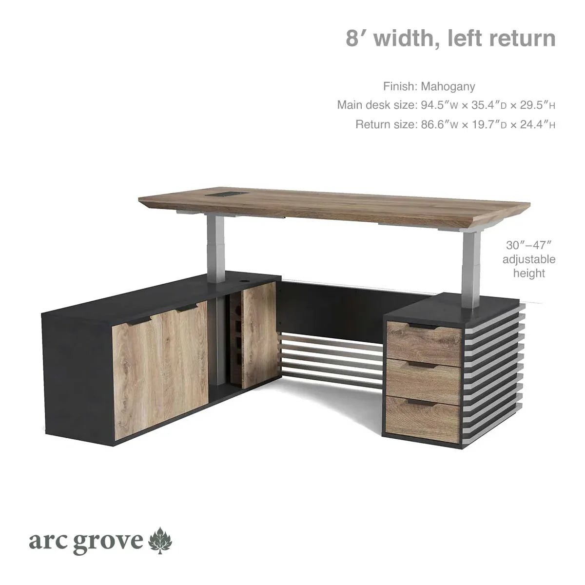Anderson · L-Shaped Executive Standing Desk, Adjustable Height - Overture Gifts