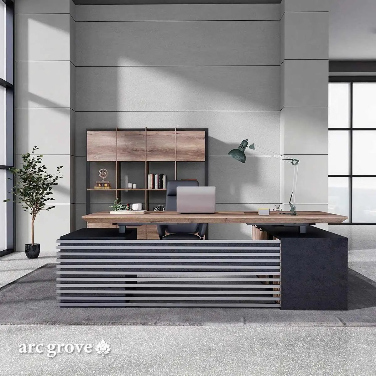 Anderson · L-Shaped Executive Standing Desk, Adjustable Height - Overture Gifts