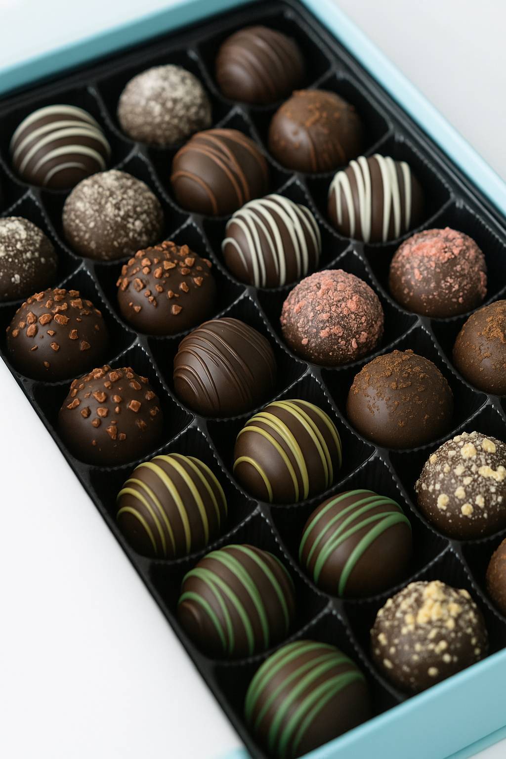 Andy Anand Artisan Dark Chocolate Truffles, 24 pc – Handmade Assorted Flavors, 60% Cocoa Butter, Gourmet Birthday & Holiday Gift Collection - Overture Gifts