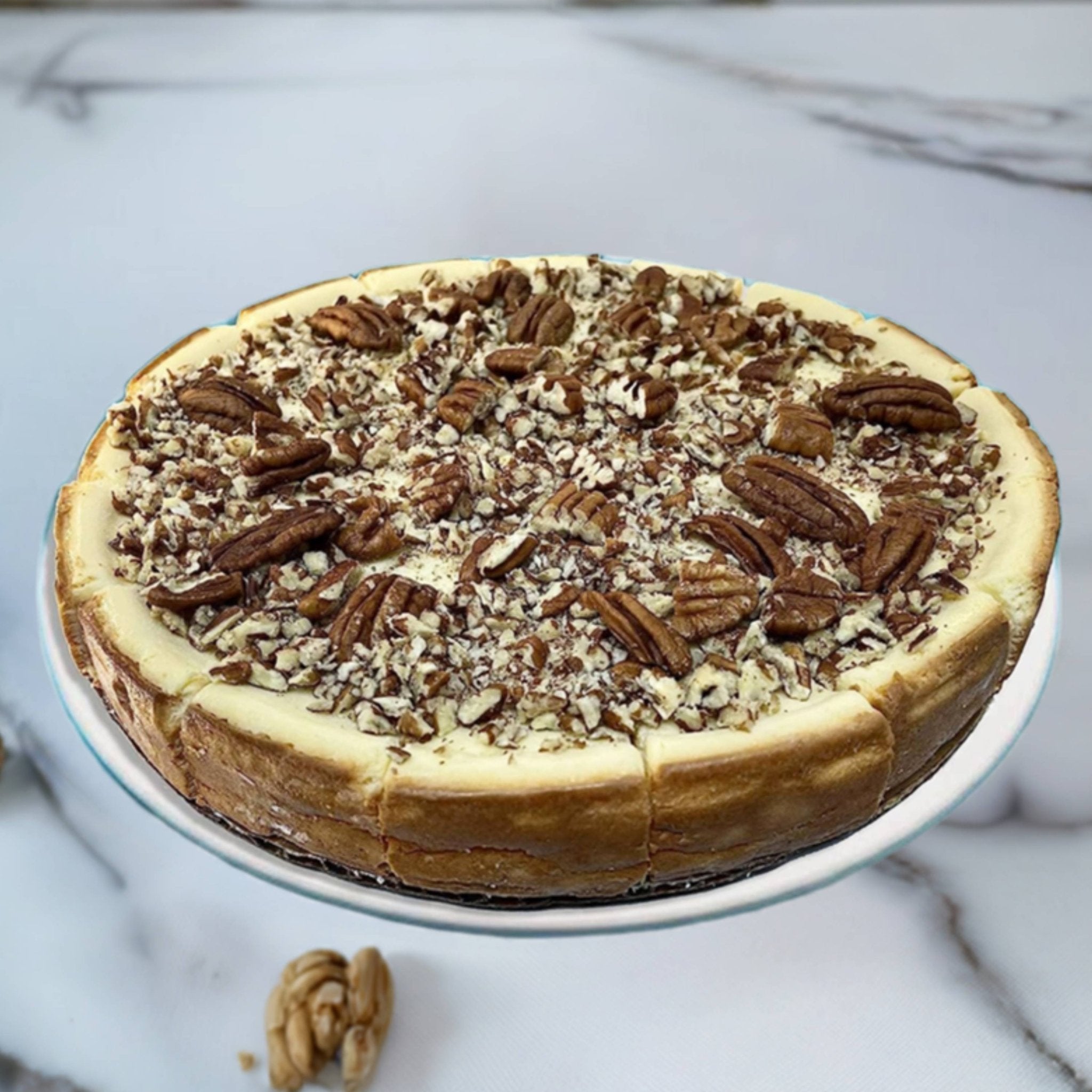 Andy Anand Caramel Walnut Cheesecake, 9-Inch, 2 lb – Freshly Baked NY-Style, Rich Caramel & Walnuts, Real Cream Cheese, Birthday Gift Box
