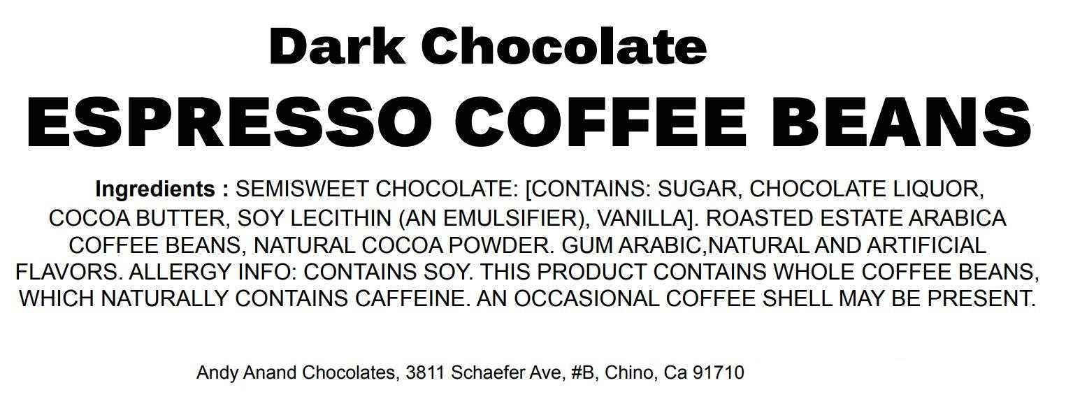 Andy Anand Dark Chocolate Covered Coffee Espresso Beans, 1 lb – Gourmet Gift Box for Men & Women, Birthday, Valentine's & Christmas Holiday