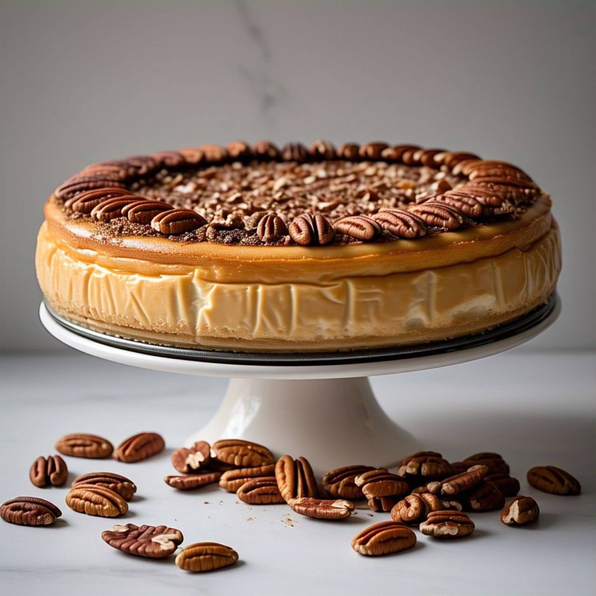 Andy Anand Gluten-Free Caramel Pecan Cheesecake, 9-Inch, 2.8 lb – Freshly Baked, California Cream Cheese, No Preservatives, Birthday Gift