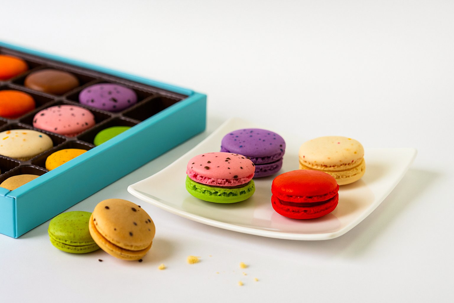 Andy Anand French Macarons, 24-Piece Gift Box – Made Fresh Daily, Assorted Gourmet Flavors, Gluten-Free – Birthday & Holiday Celebration - Overture Gifts